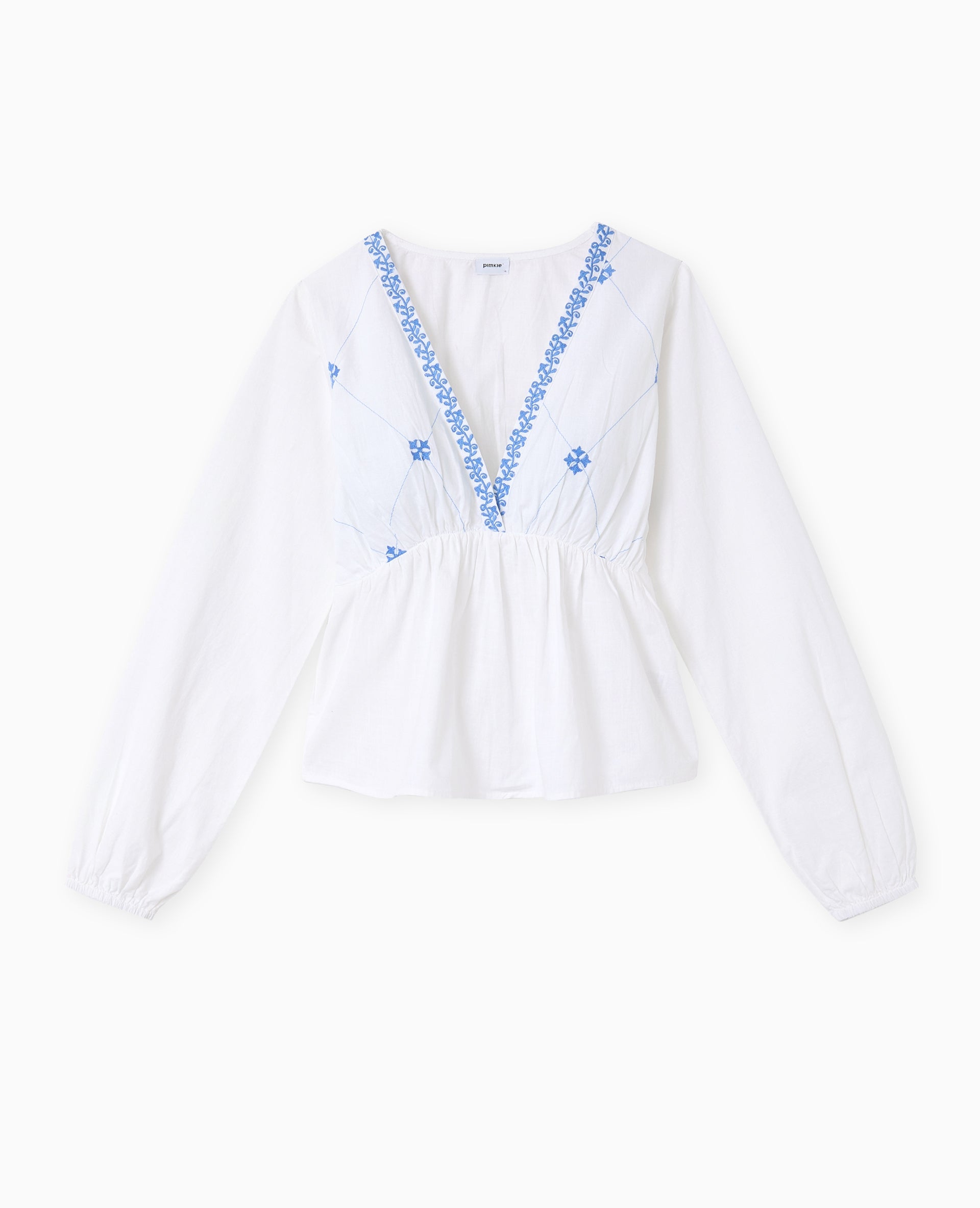 Blouse brodée manches longues