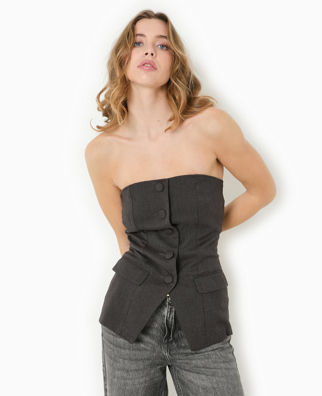 Top bustier esprit gilet de barman
