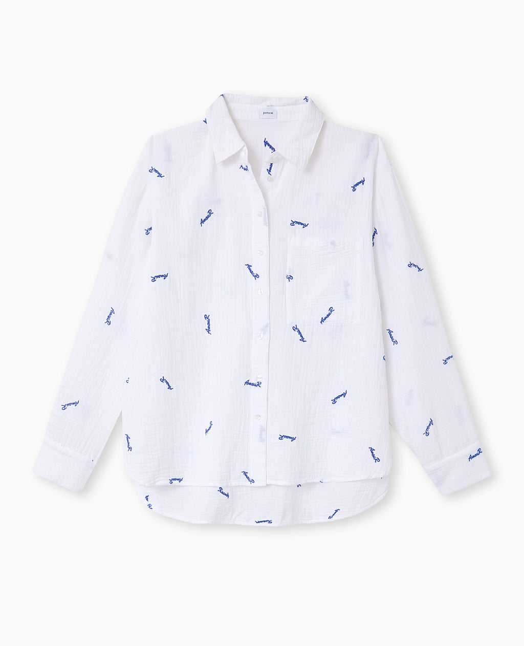 Chemise en gaze de coton avec broderies Amour