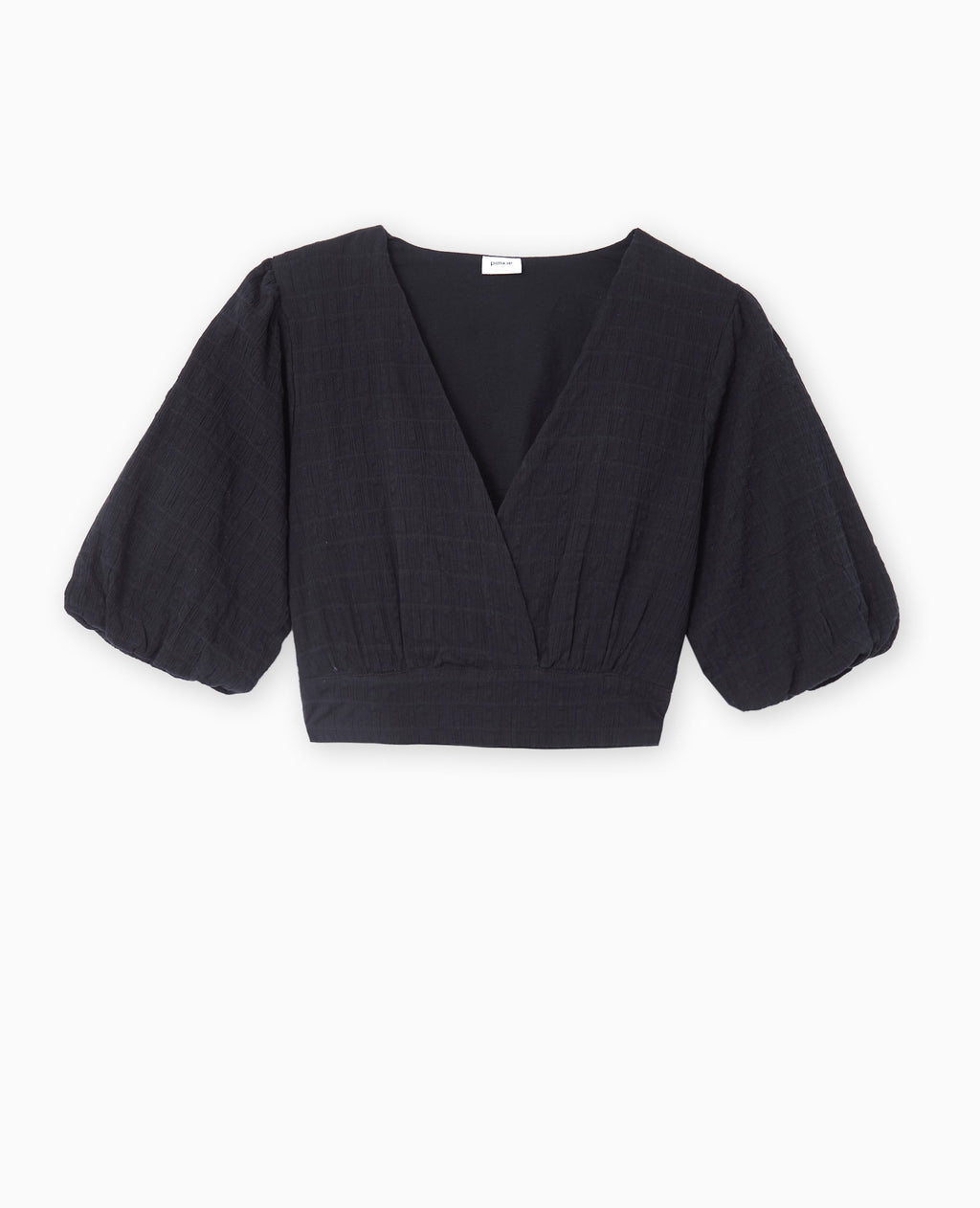 Blouse courte encolure V croisée