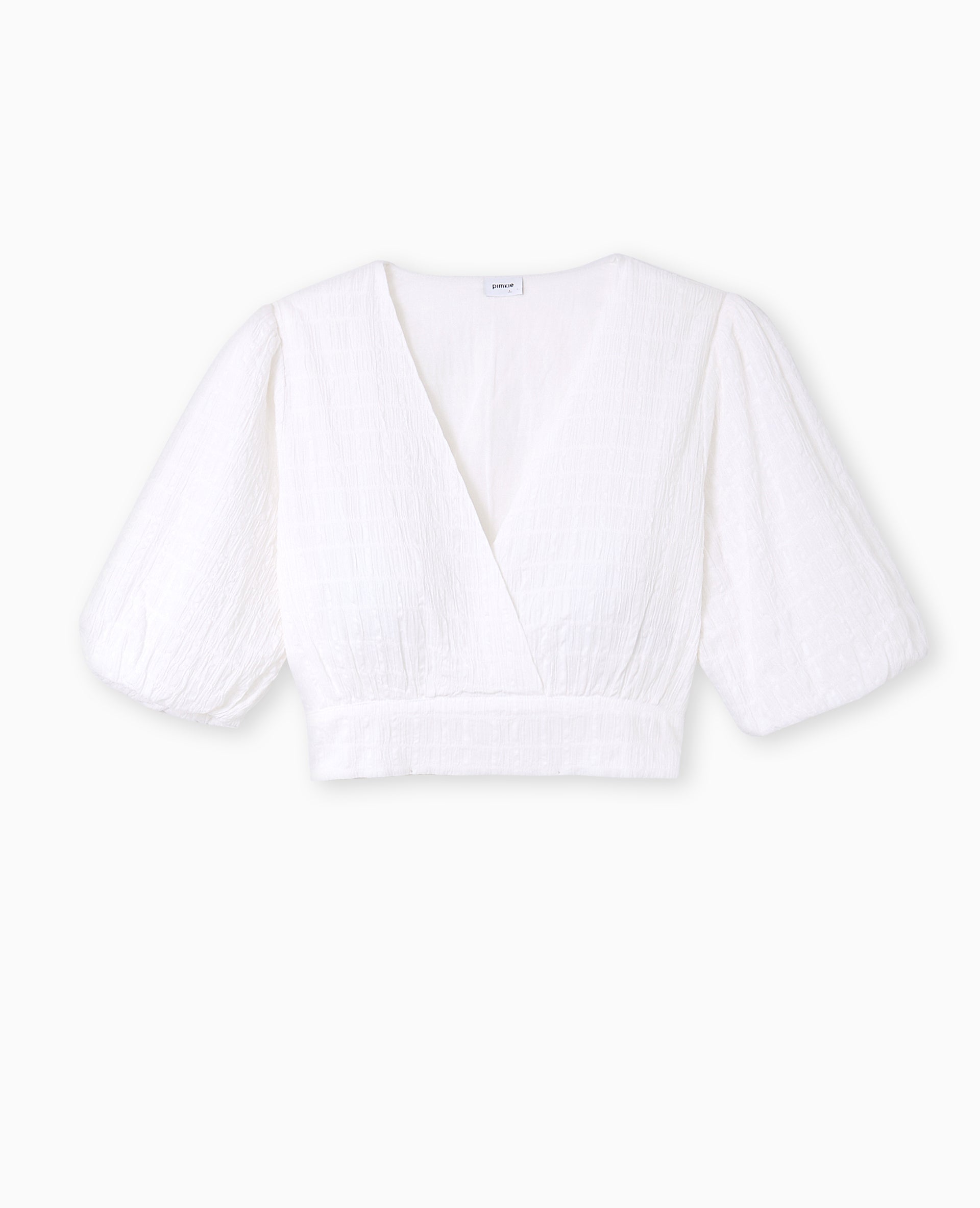 Blouse courte encolure V croisée