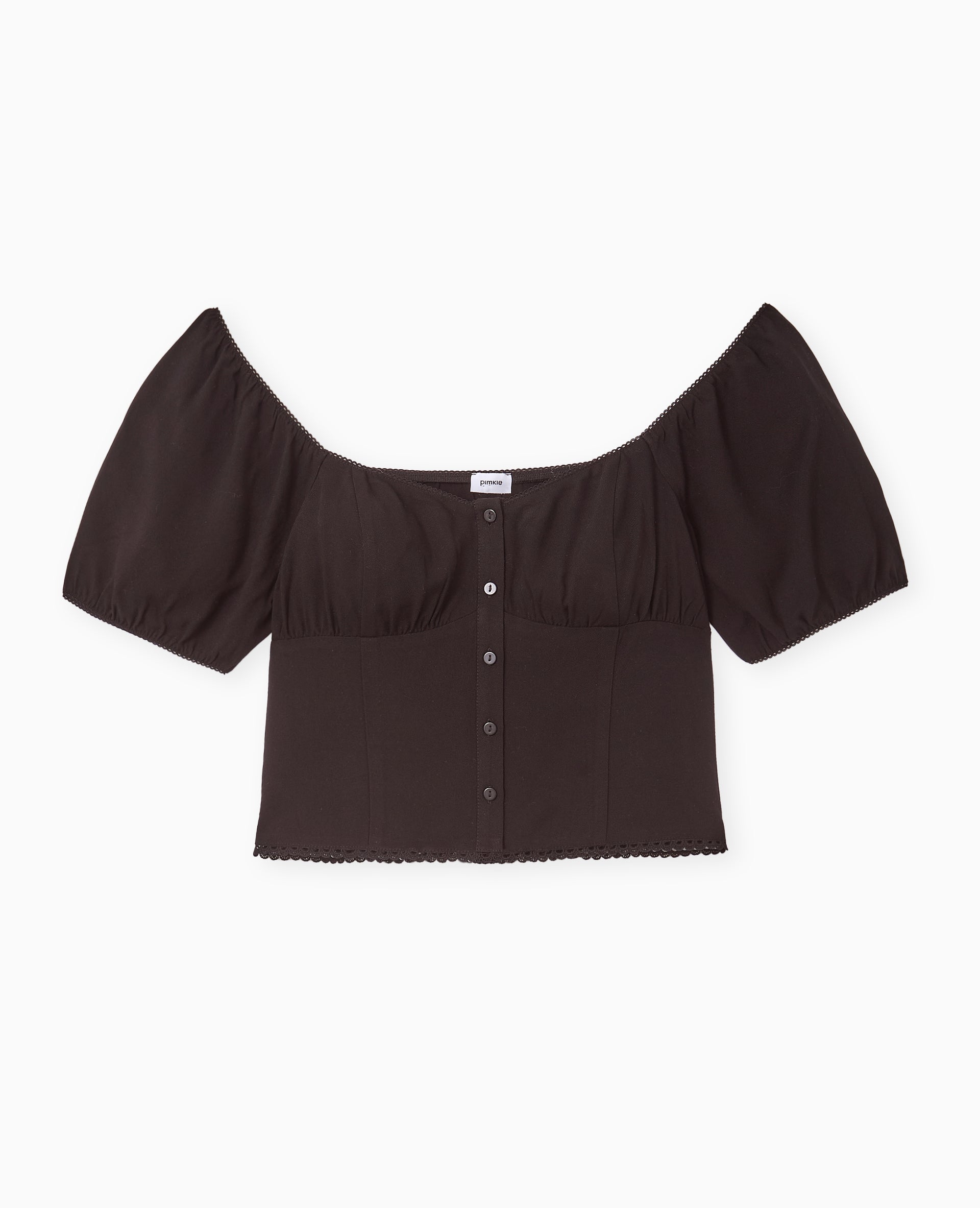 Blouse manches ballons avec finitions croquet