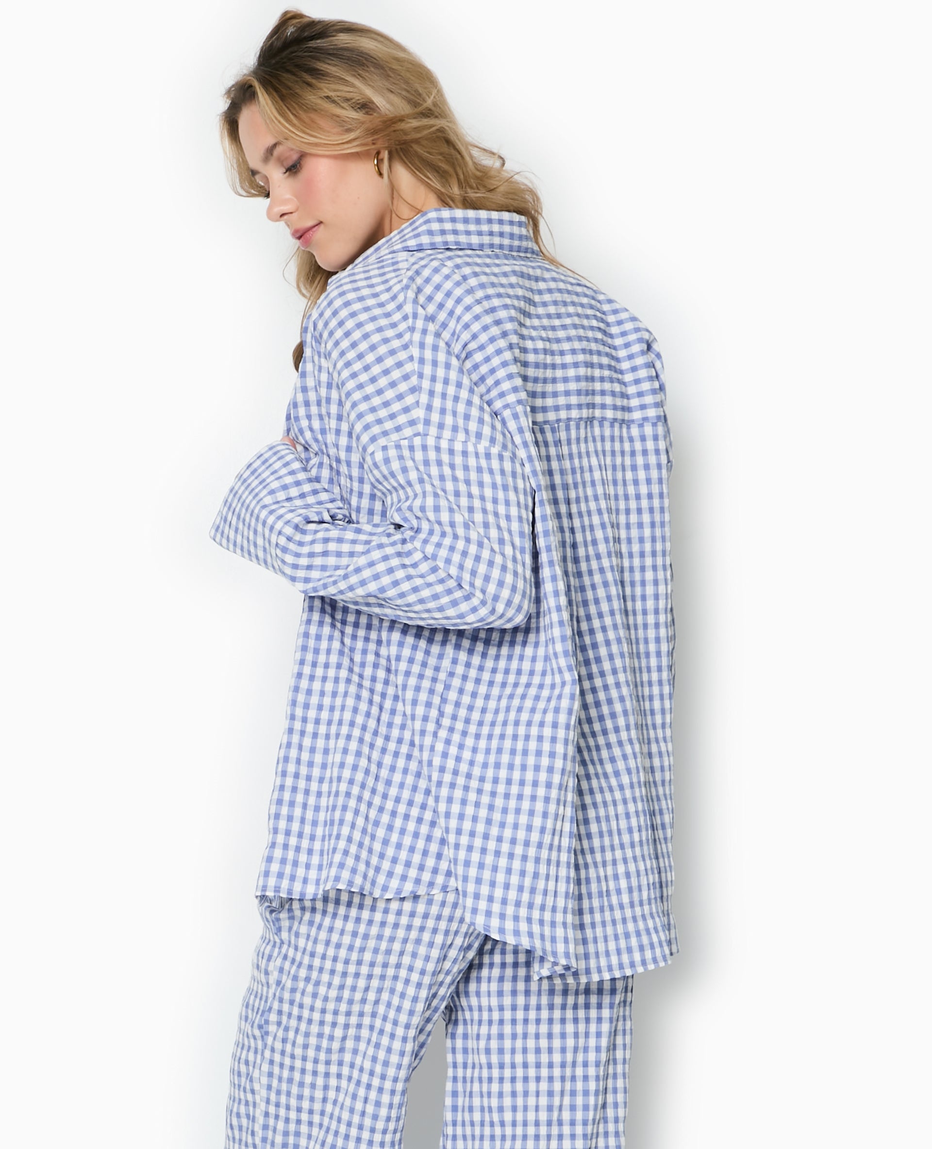 Chemise oversize motif vichy