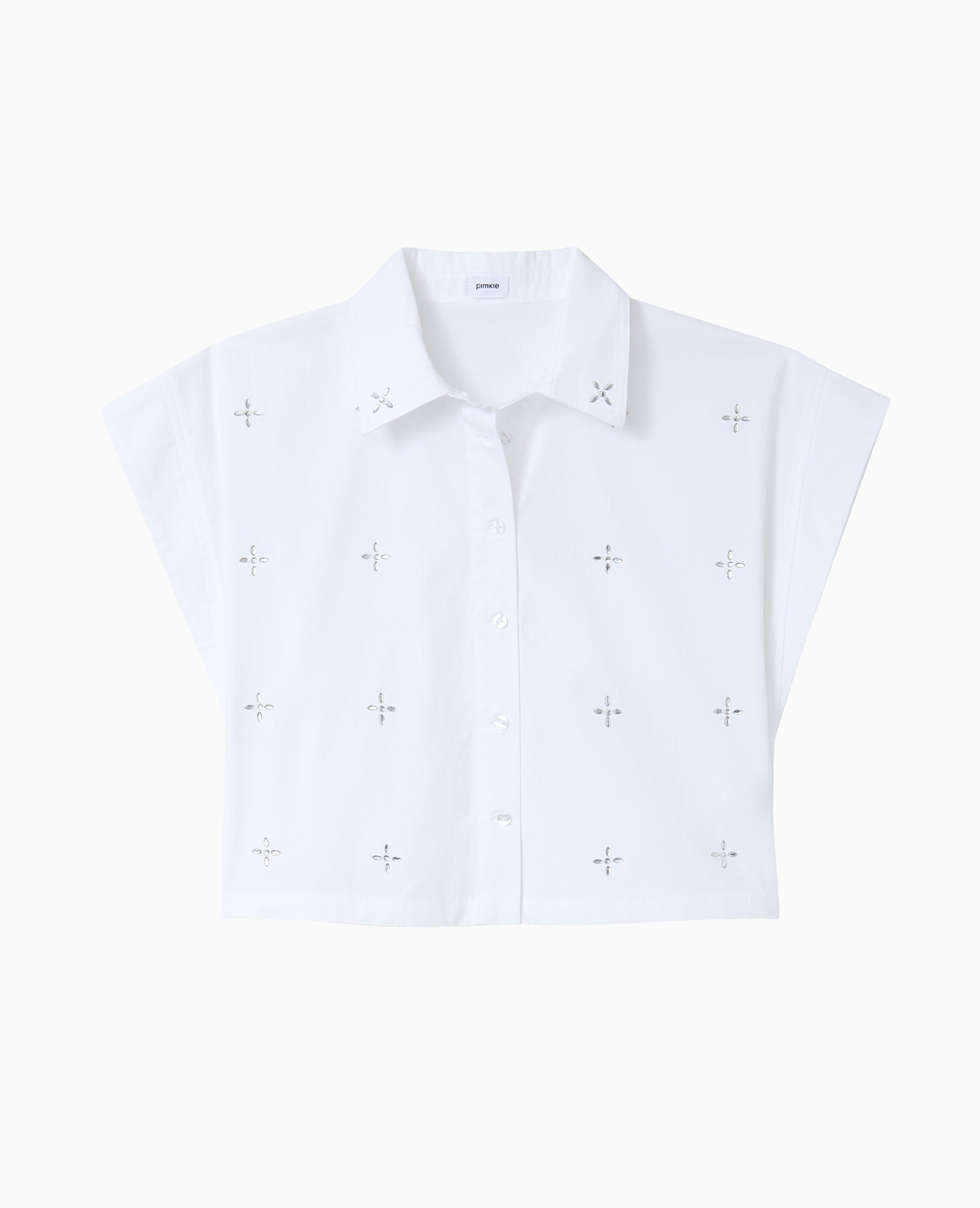 Chemise ample et courte avec strass