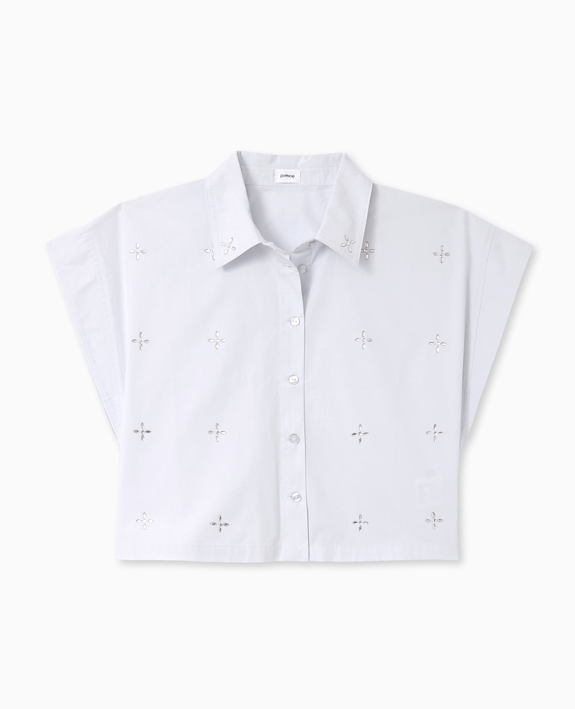 Chemise ample et courte avec strass