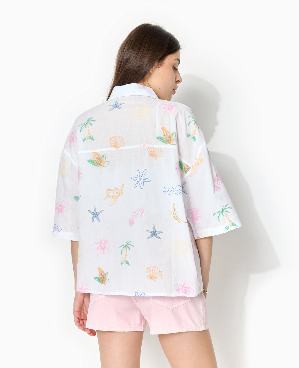 Chemise manches courtes brodée