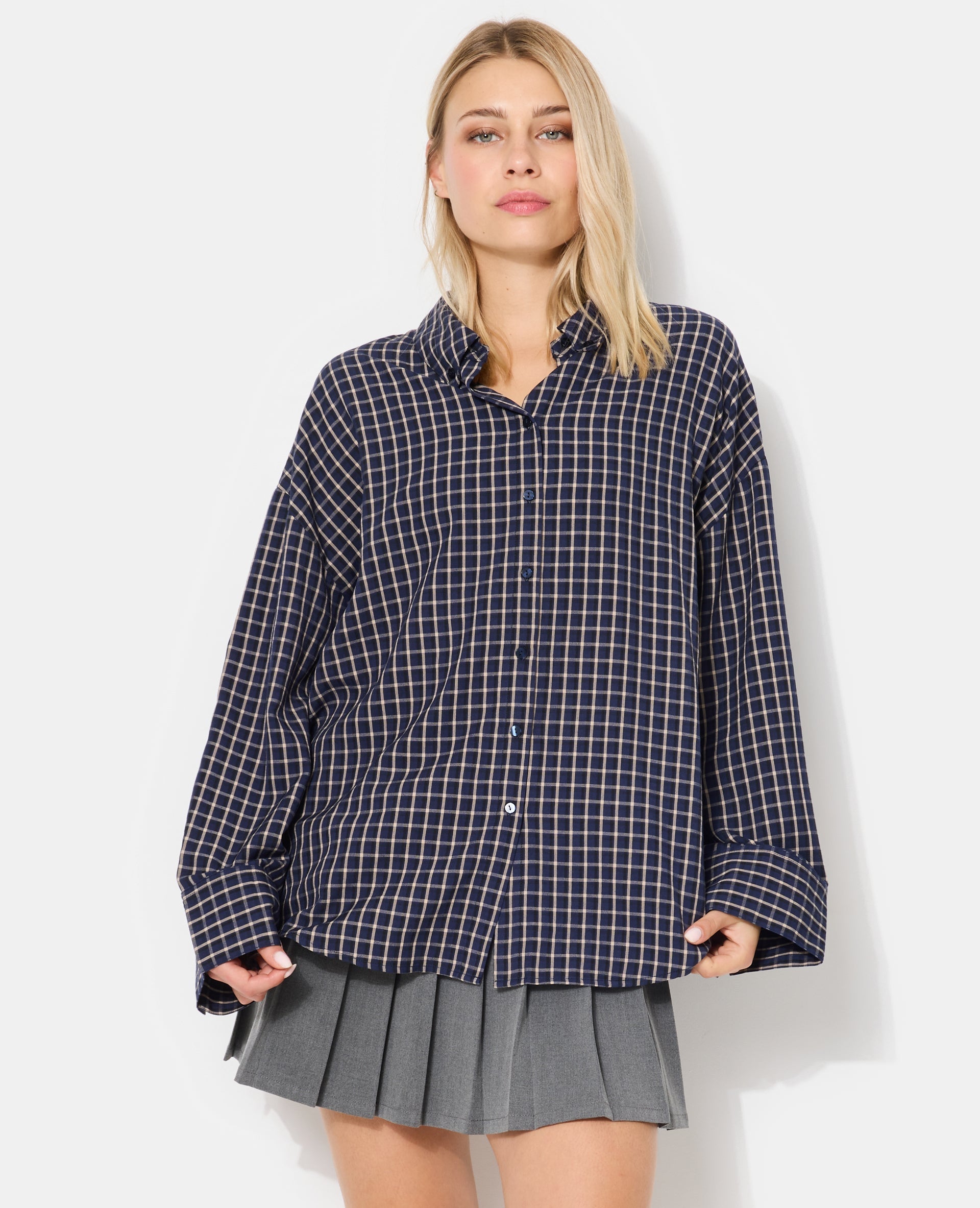 Chemise oversize à carreaux