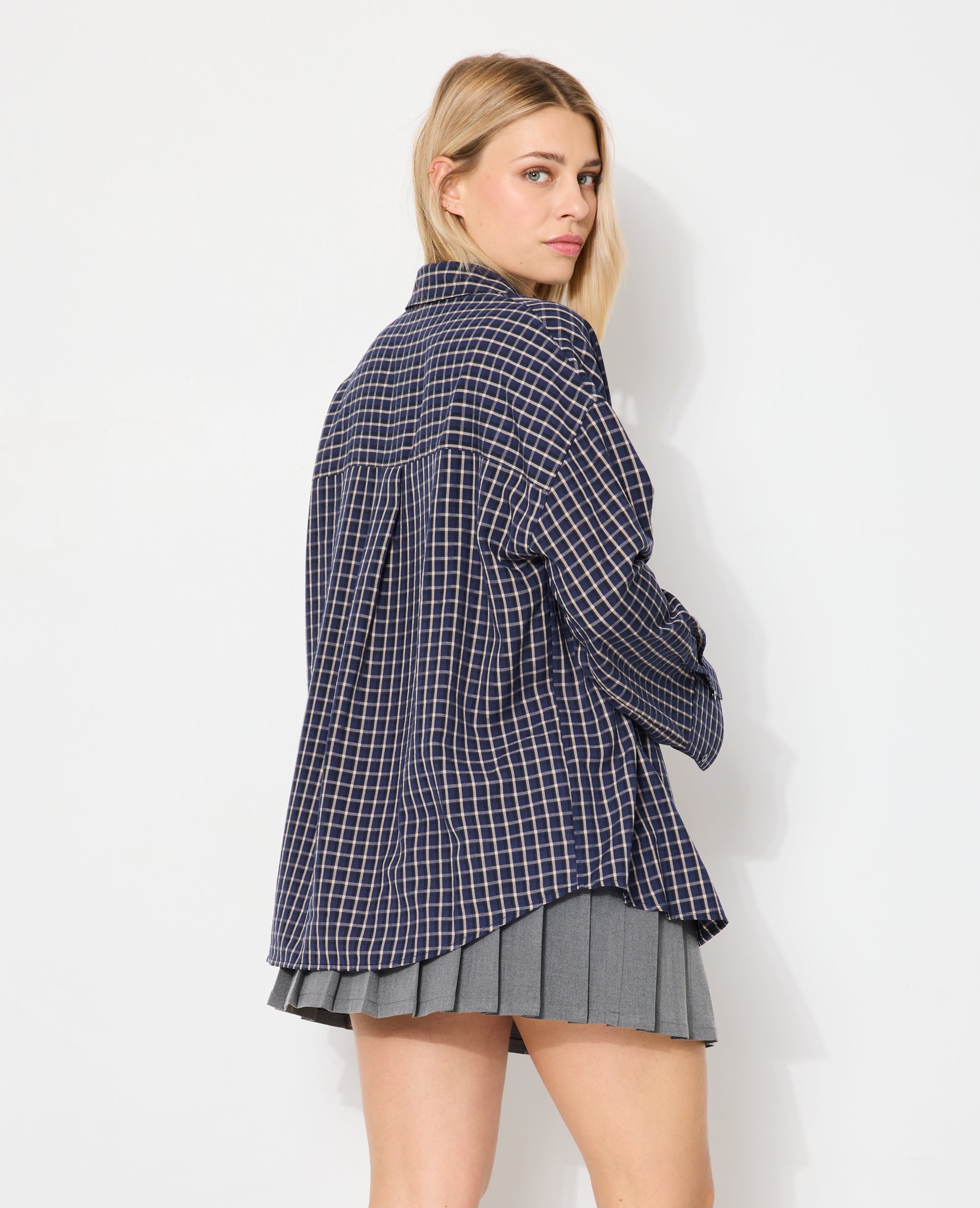 Chemise oversize à carreaux