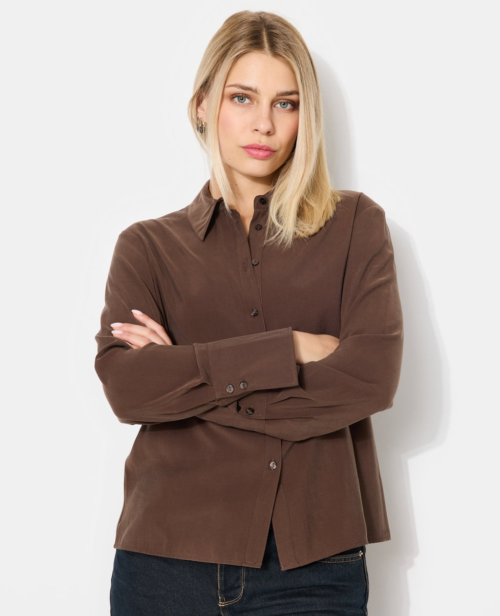 Chemise en tissu effet peau de pêche