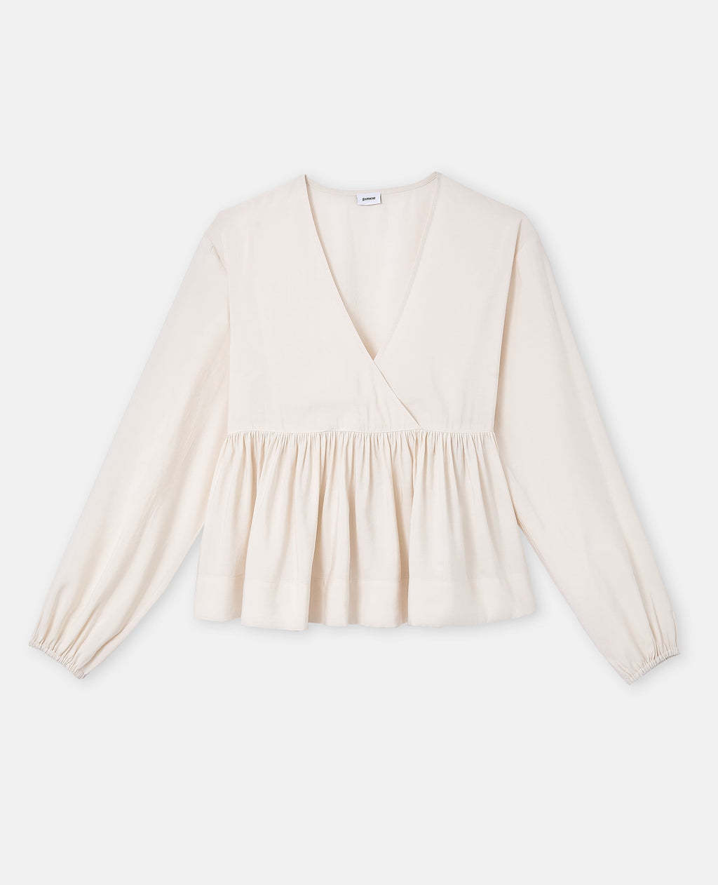 Blouse cache-coeur en tissu effet peau de pêche