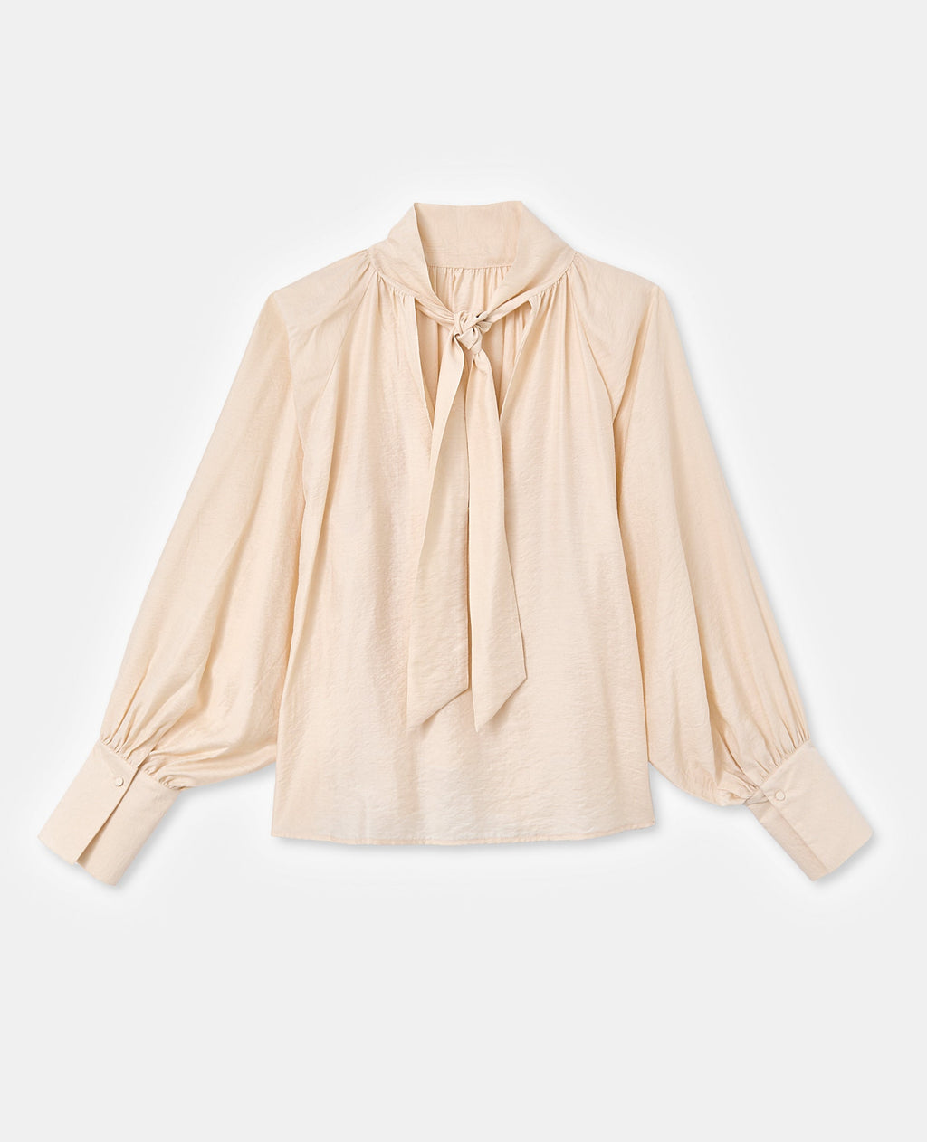 Blouse manches ballons et col lavallière