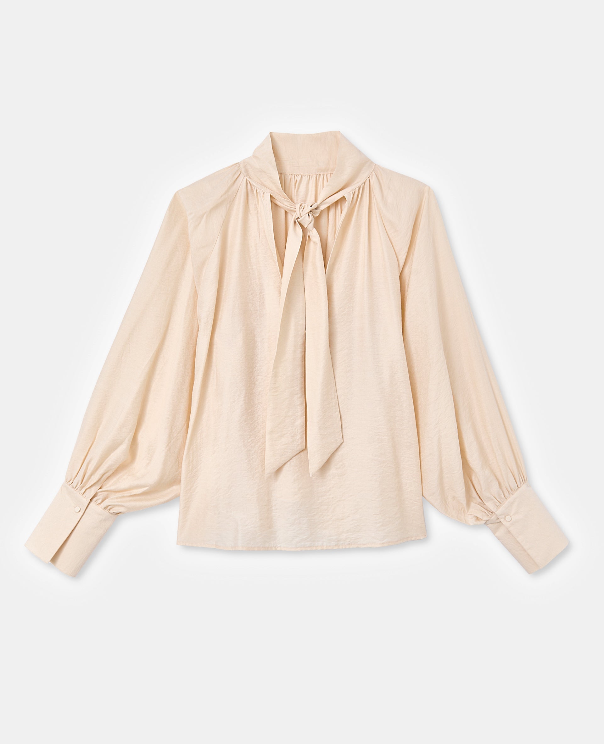 Blouse manches ballons et col lavallière