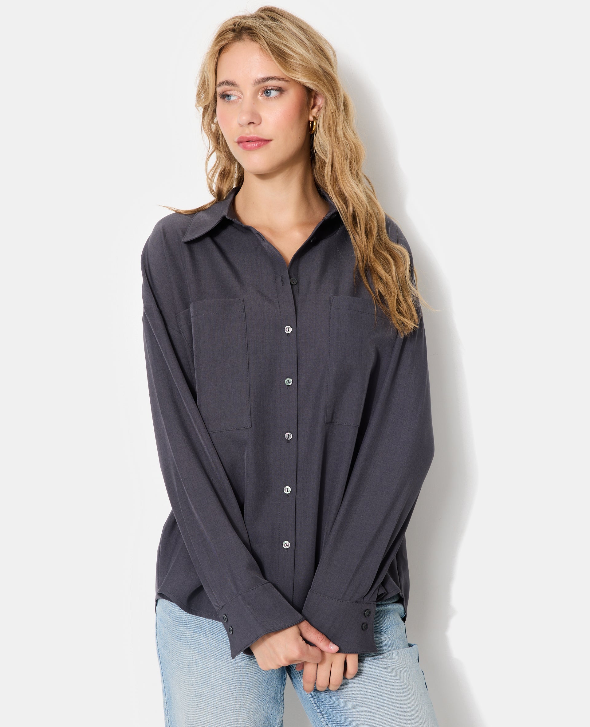 Chemise oversize city avec poches