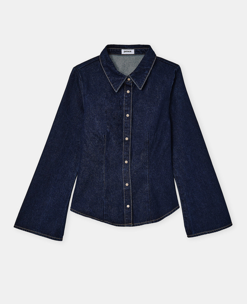 Chemise en jean stretch avec manches flare