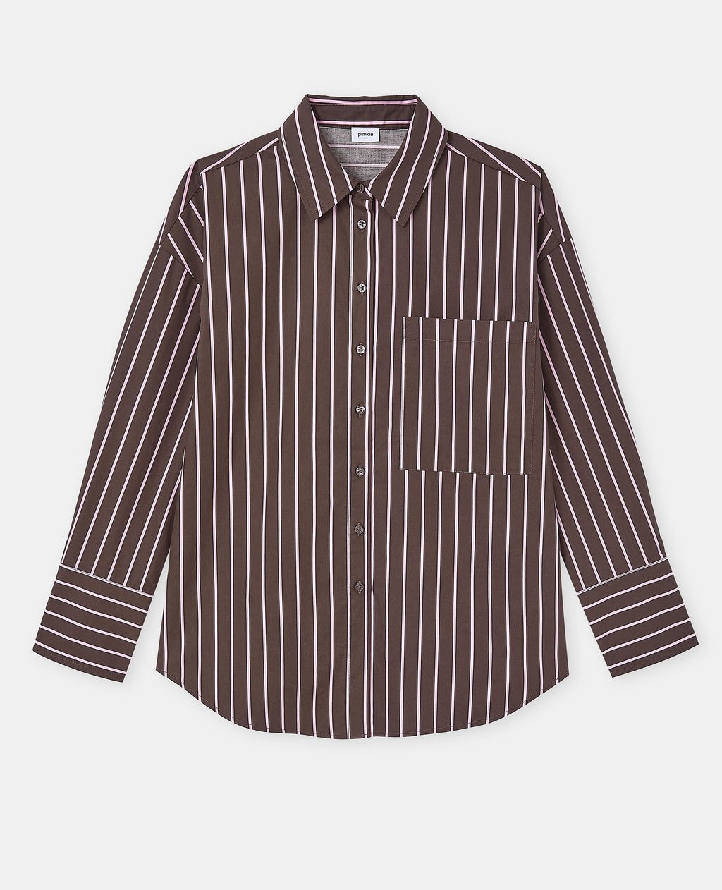 Chemise oversize avec poche motif rayures
