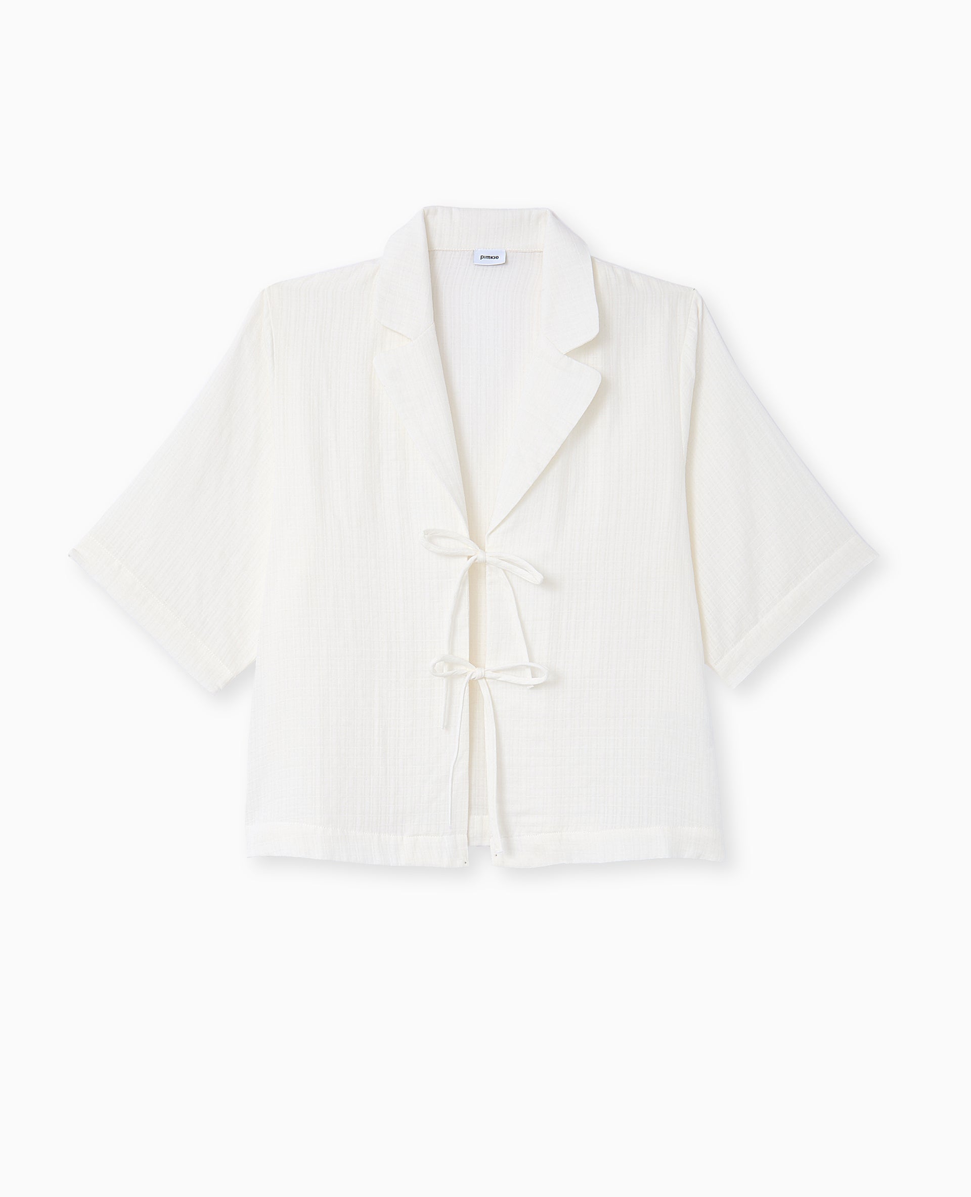 Chemise manches courtes avec liens à nouer