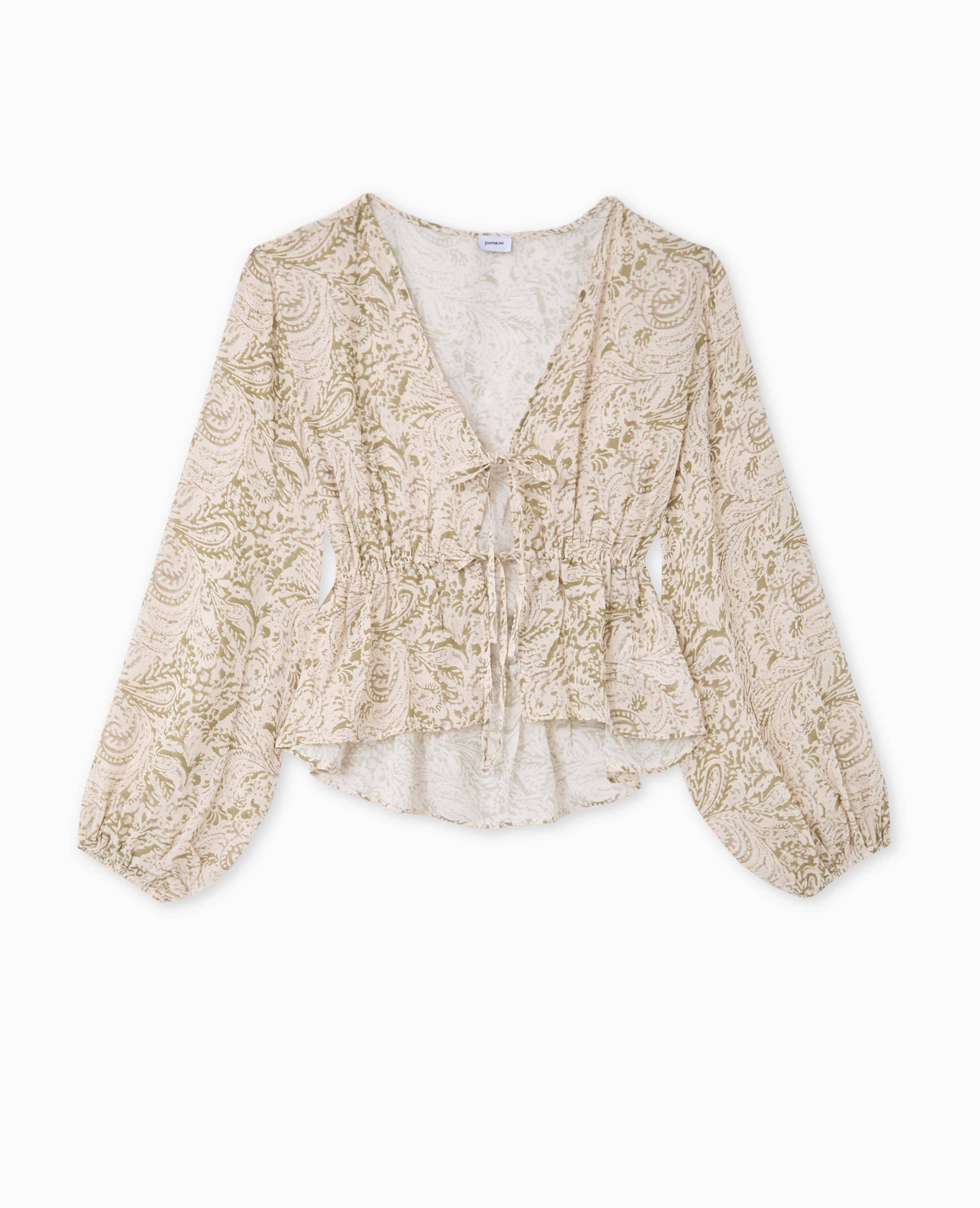 Blouse manches longues motif cachemire