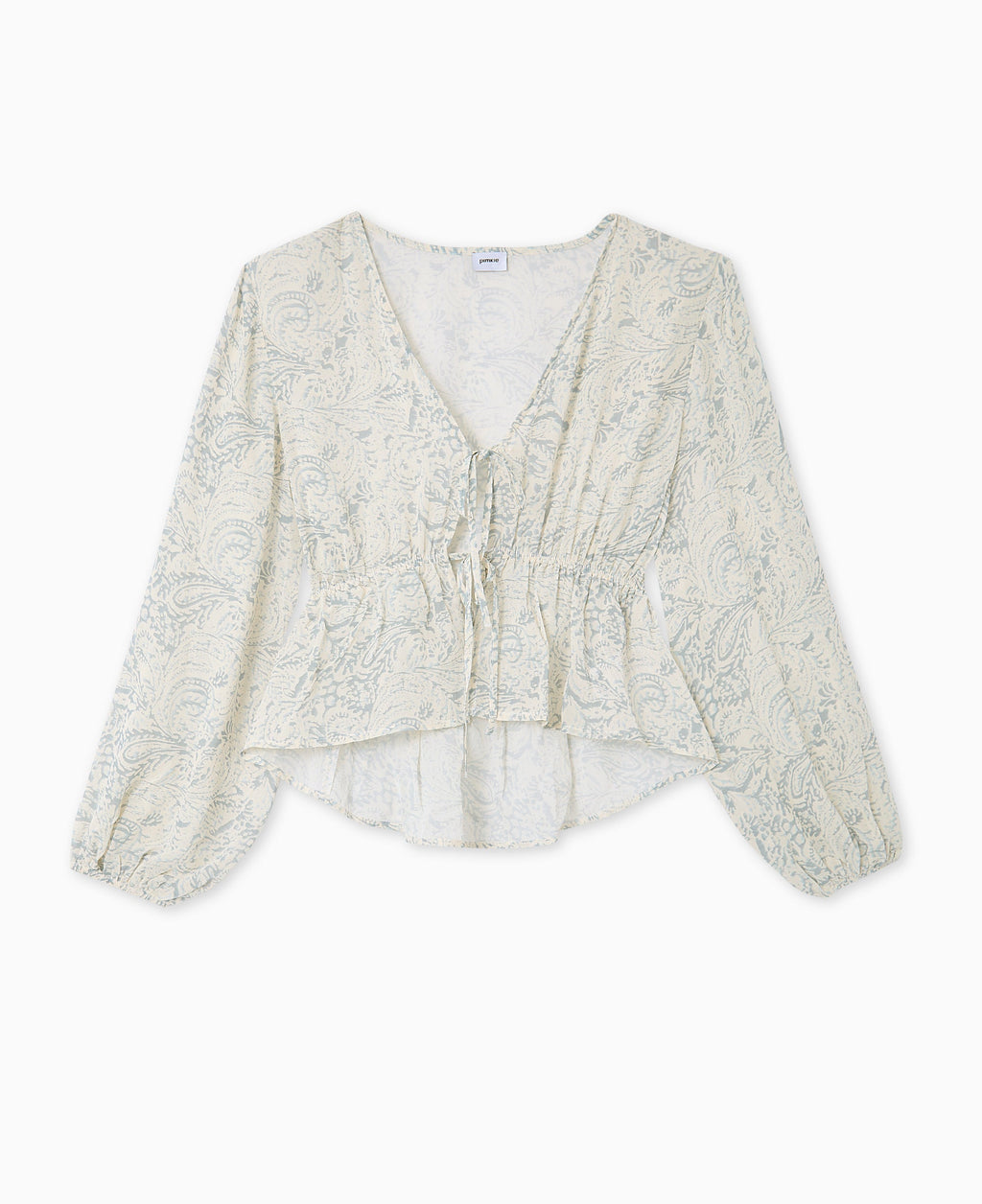 Blouse manches longues motif cachemire