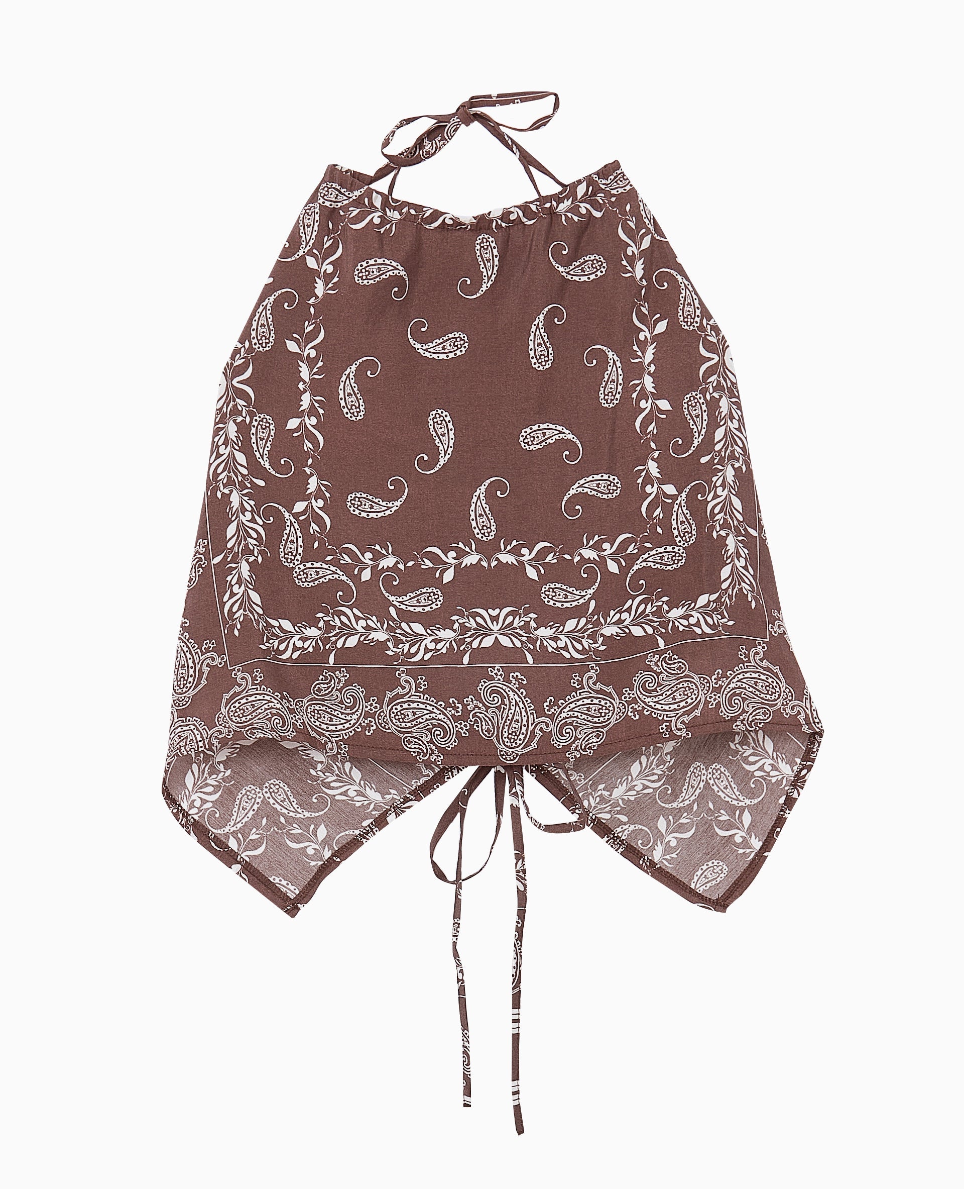Top foulard dos-nu motif cachemire