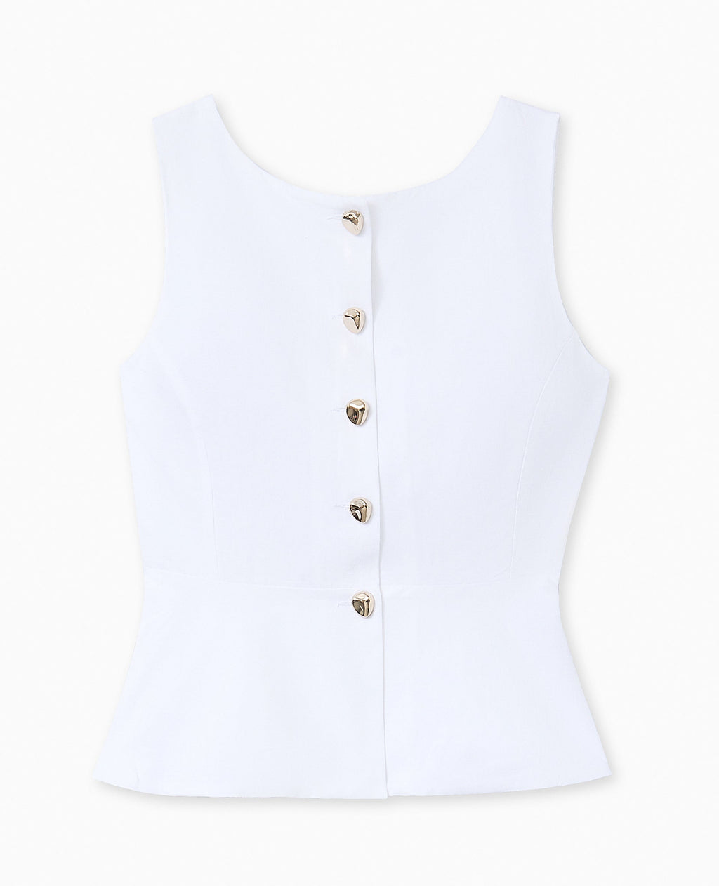 Top sans manches forme peplum avec dos dégagé