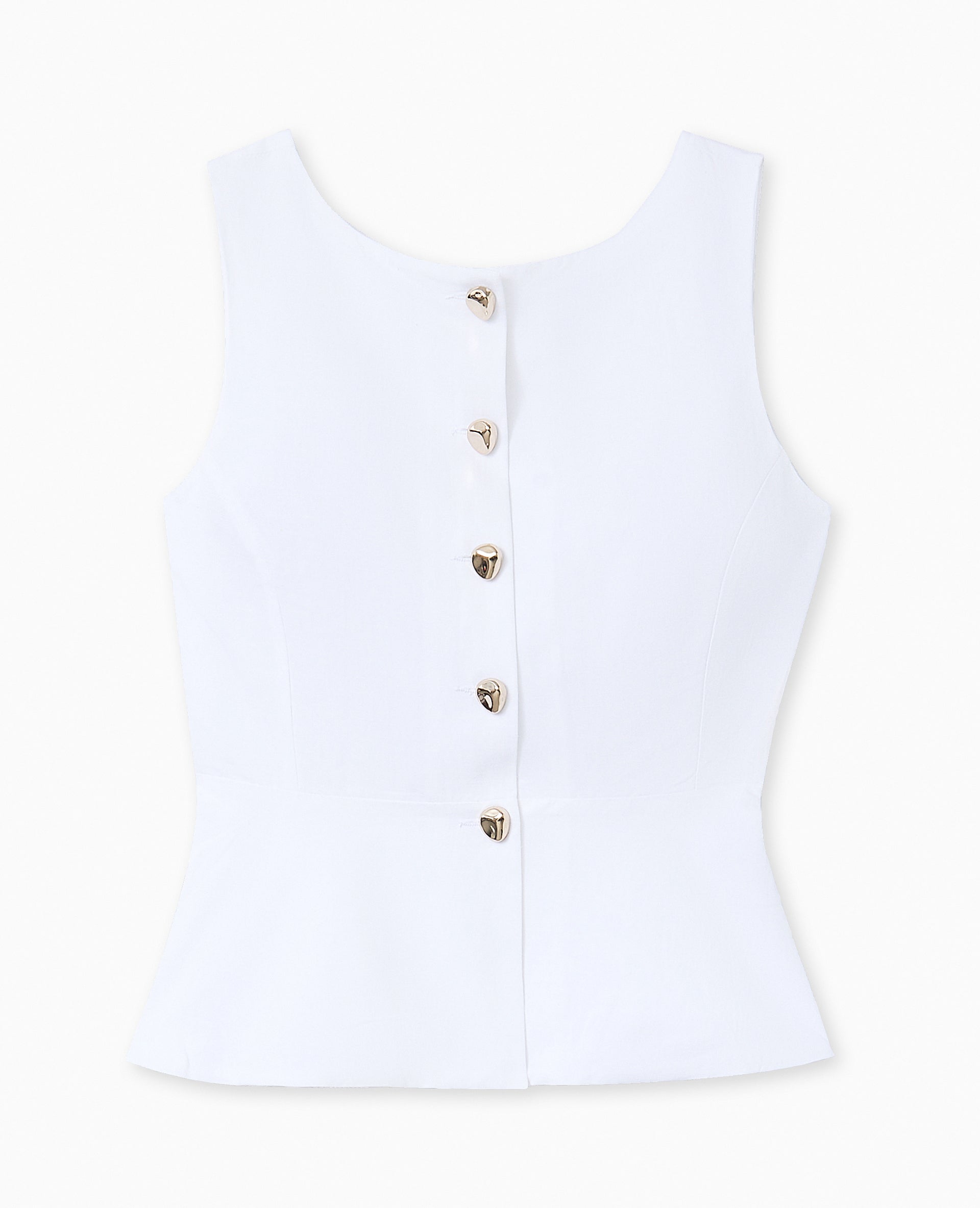 Top sans manches forme peplum avec dos dégagé