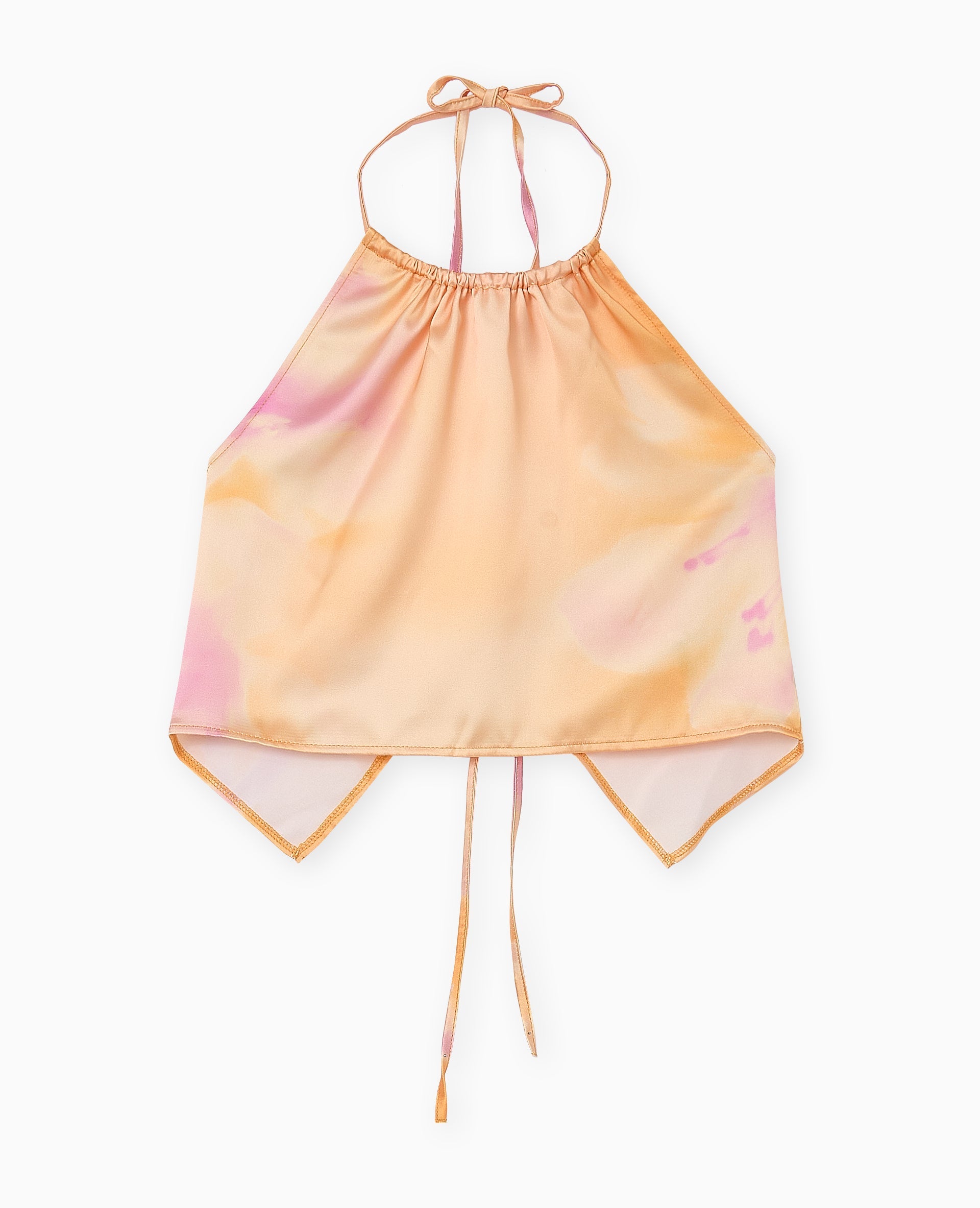 Top foulard dos-nu en satin