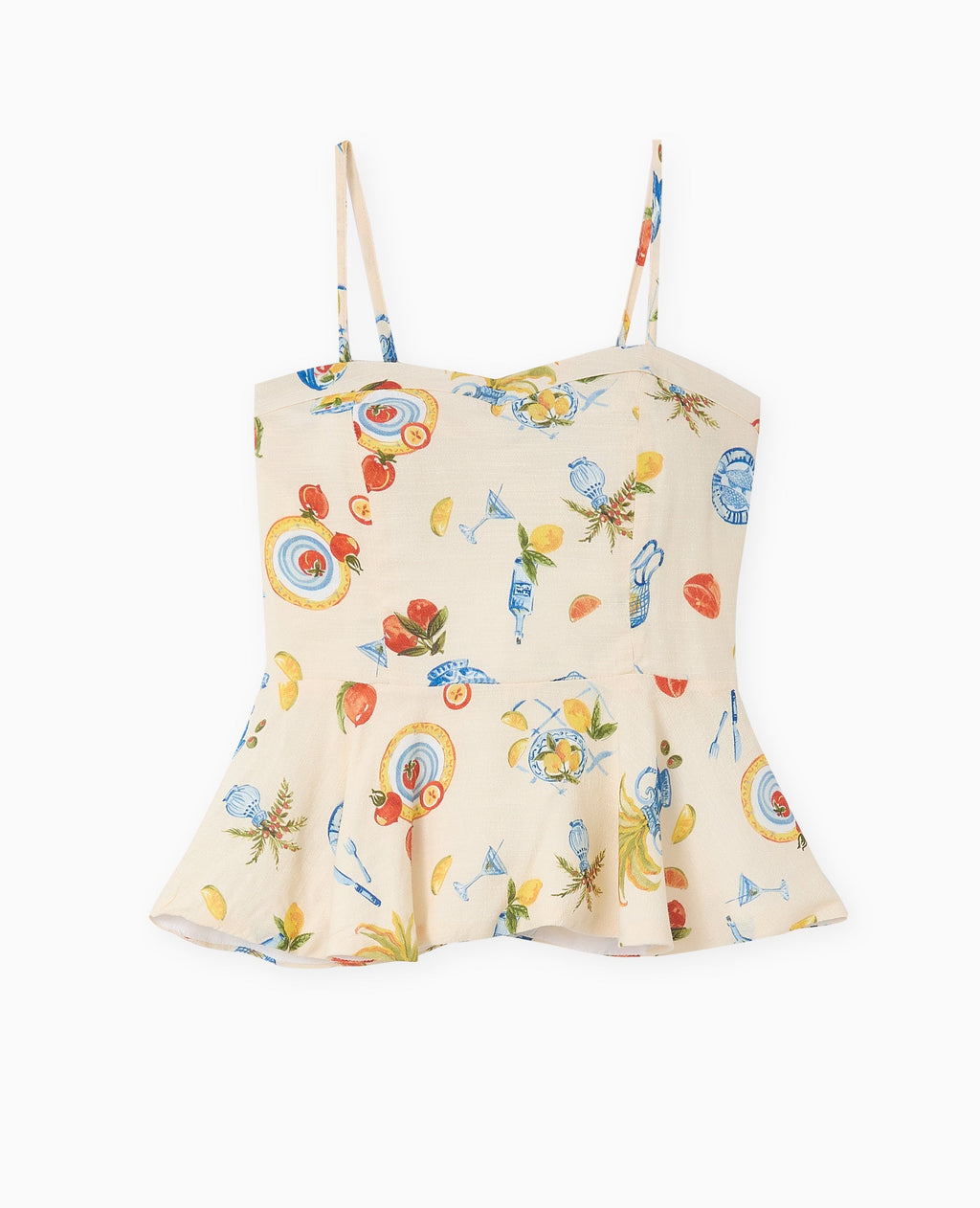 Top peplum à bretelles