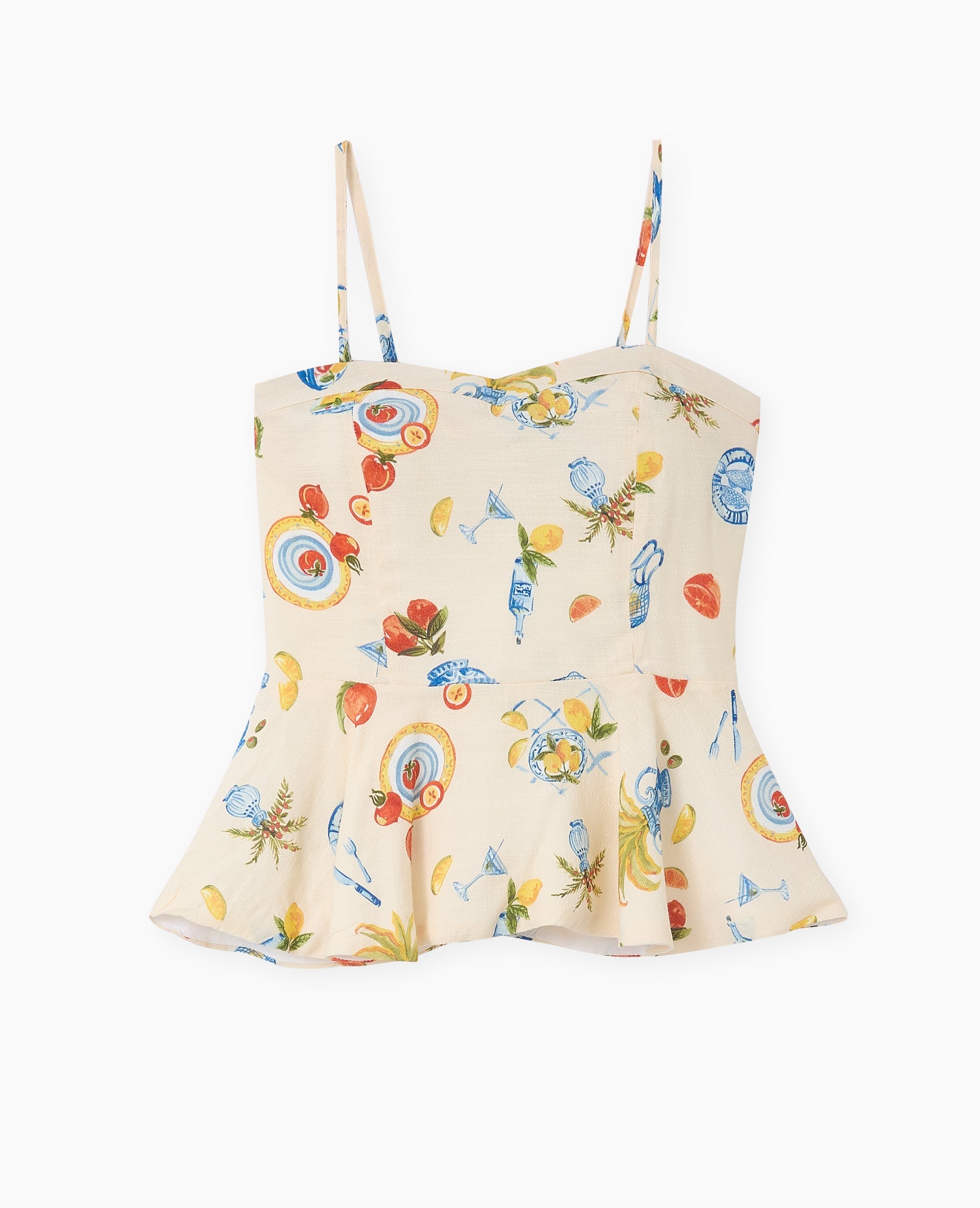 Top peplum à bretelles
