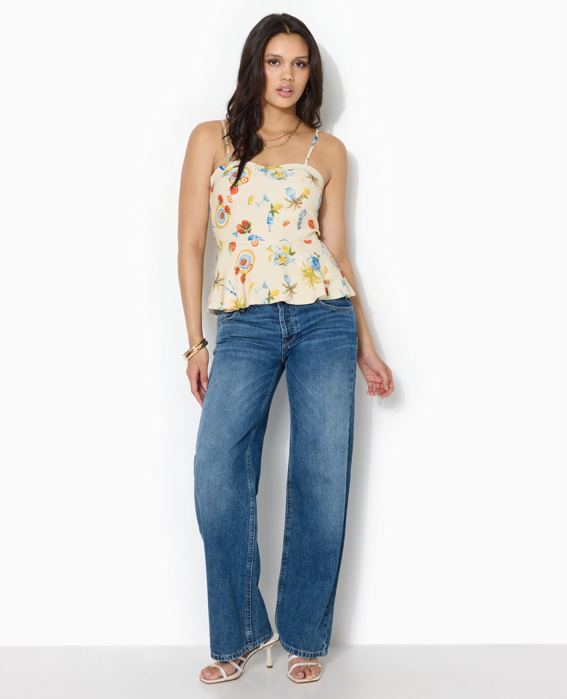 Top peplum à bretelles
