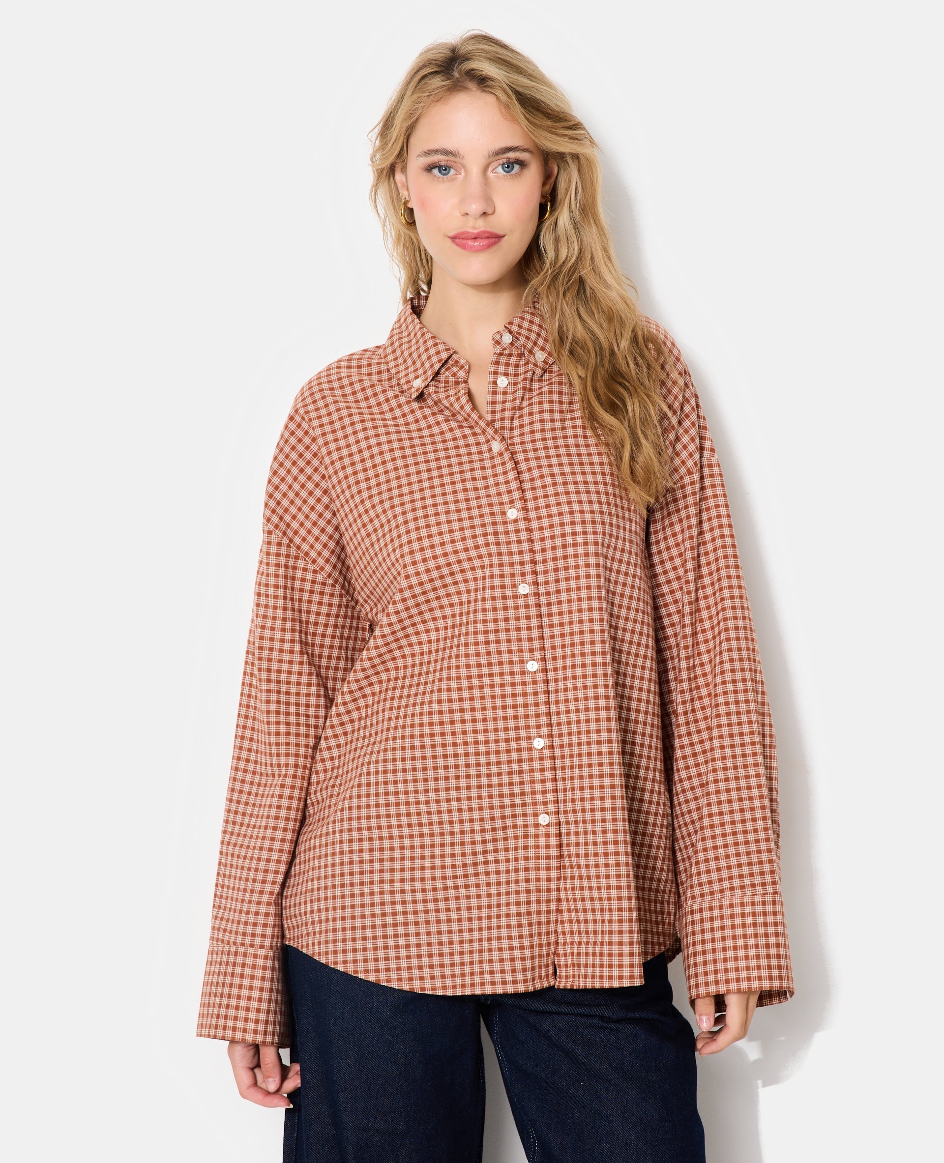 Chemise oversize motif carreaux