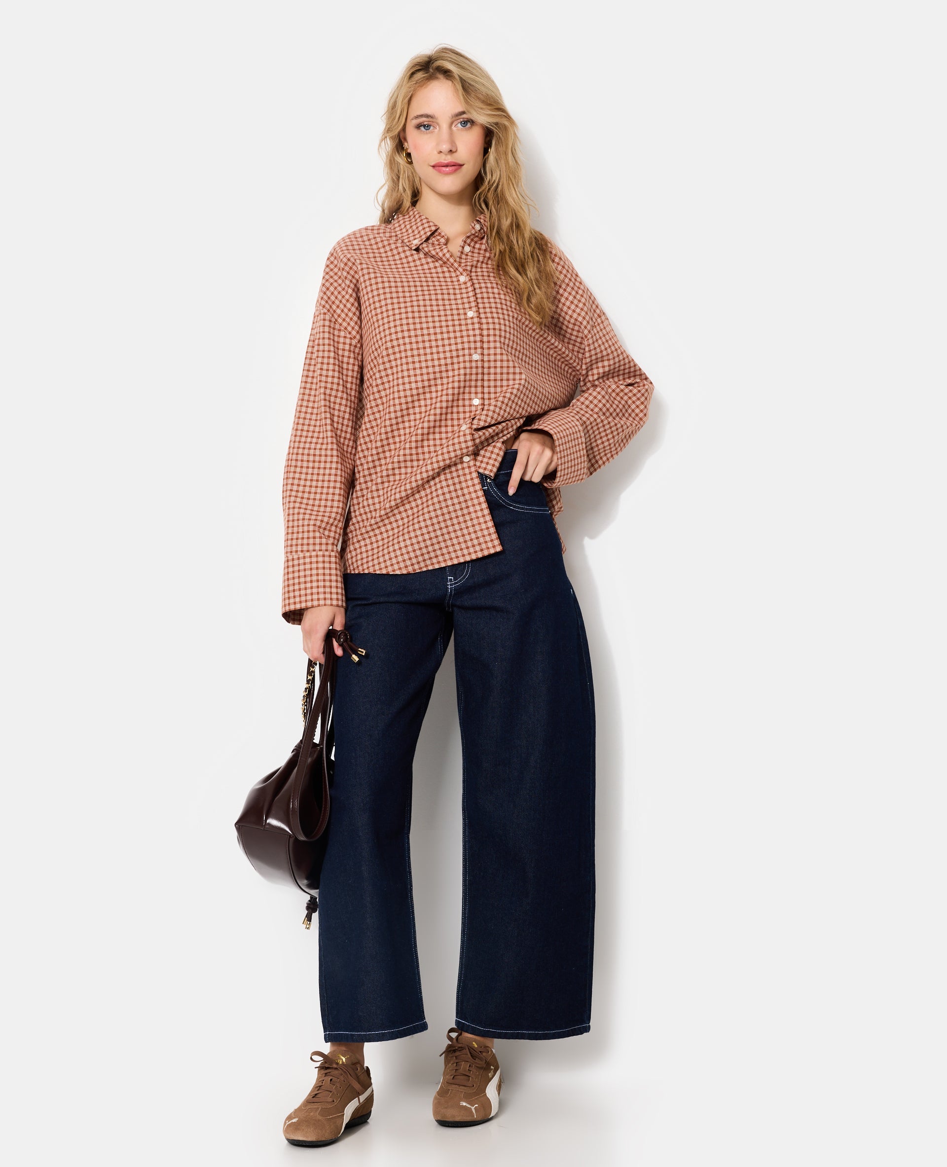 Chemise oversize motif carreaux