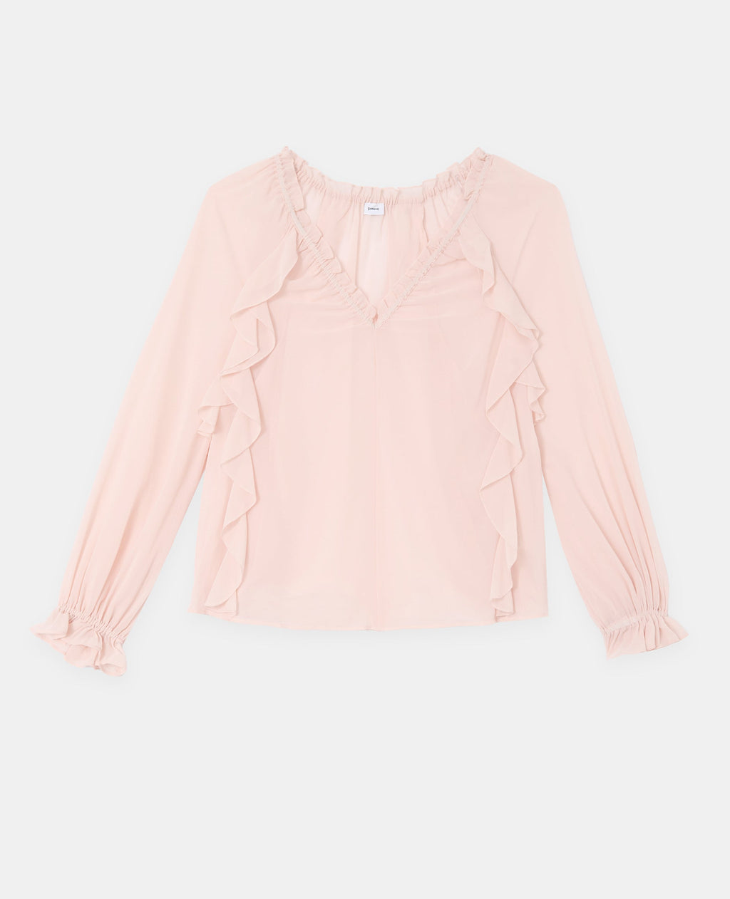 Blouse en voile avec volants et manches ballons
