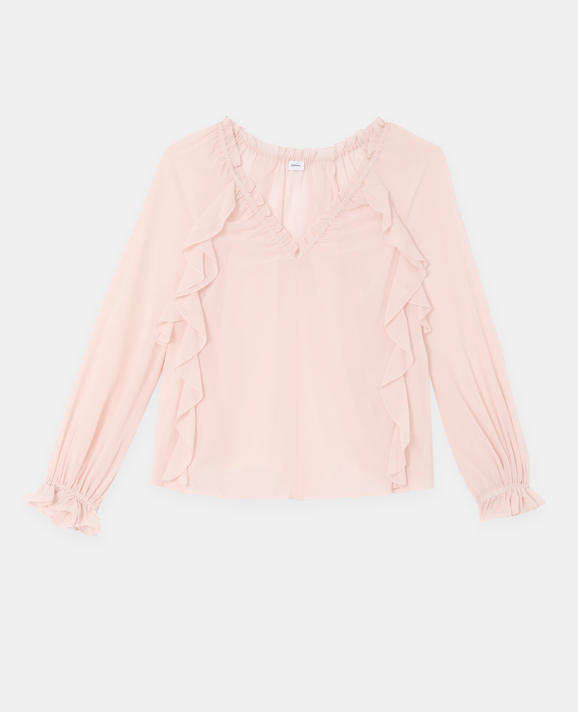 Blouse en voile avec volants et manches ballons