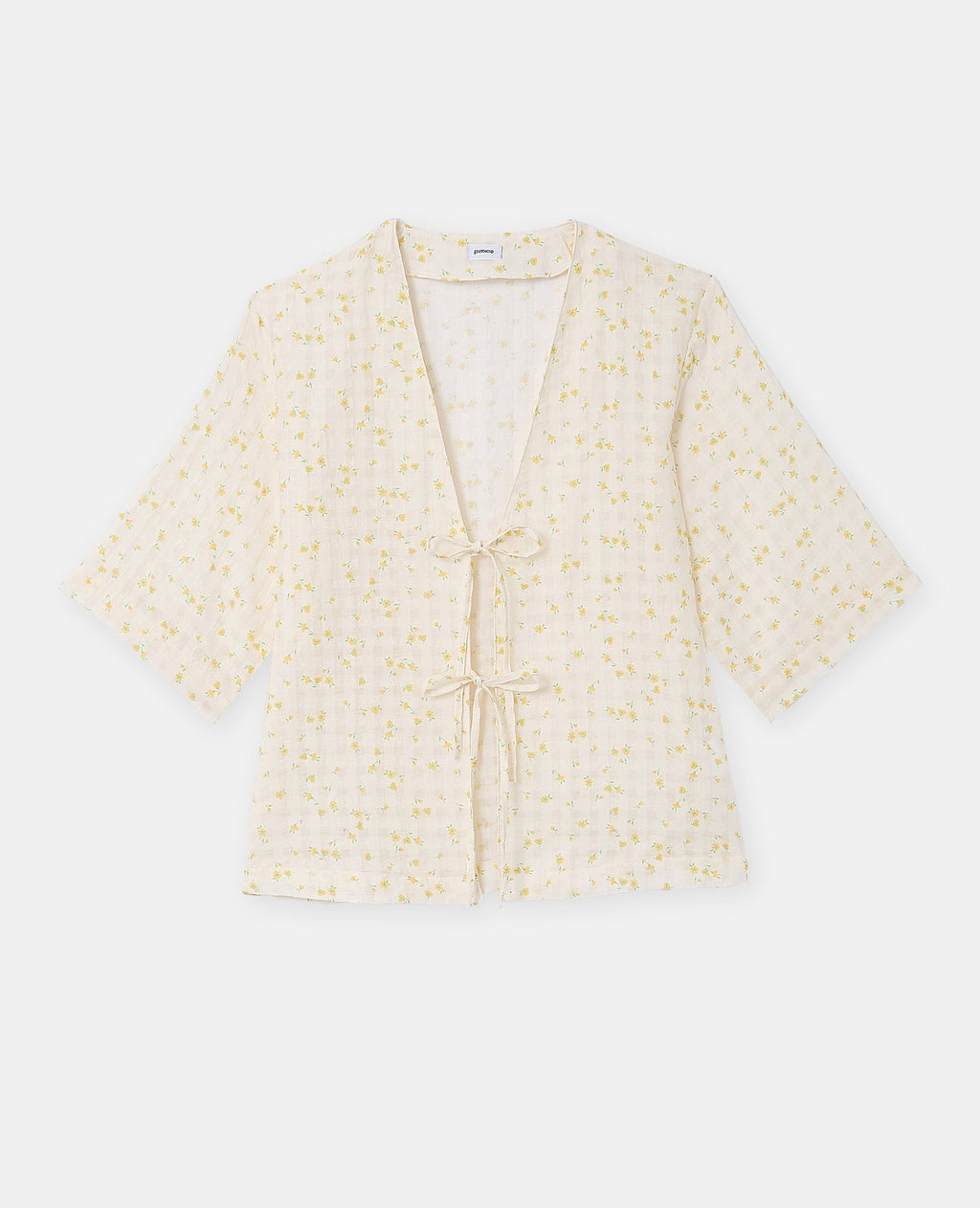 Chemise avec nouettes motif fleurs
