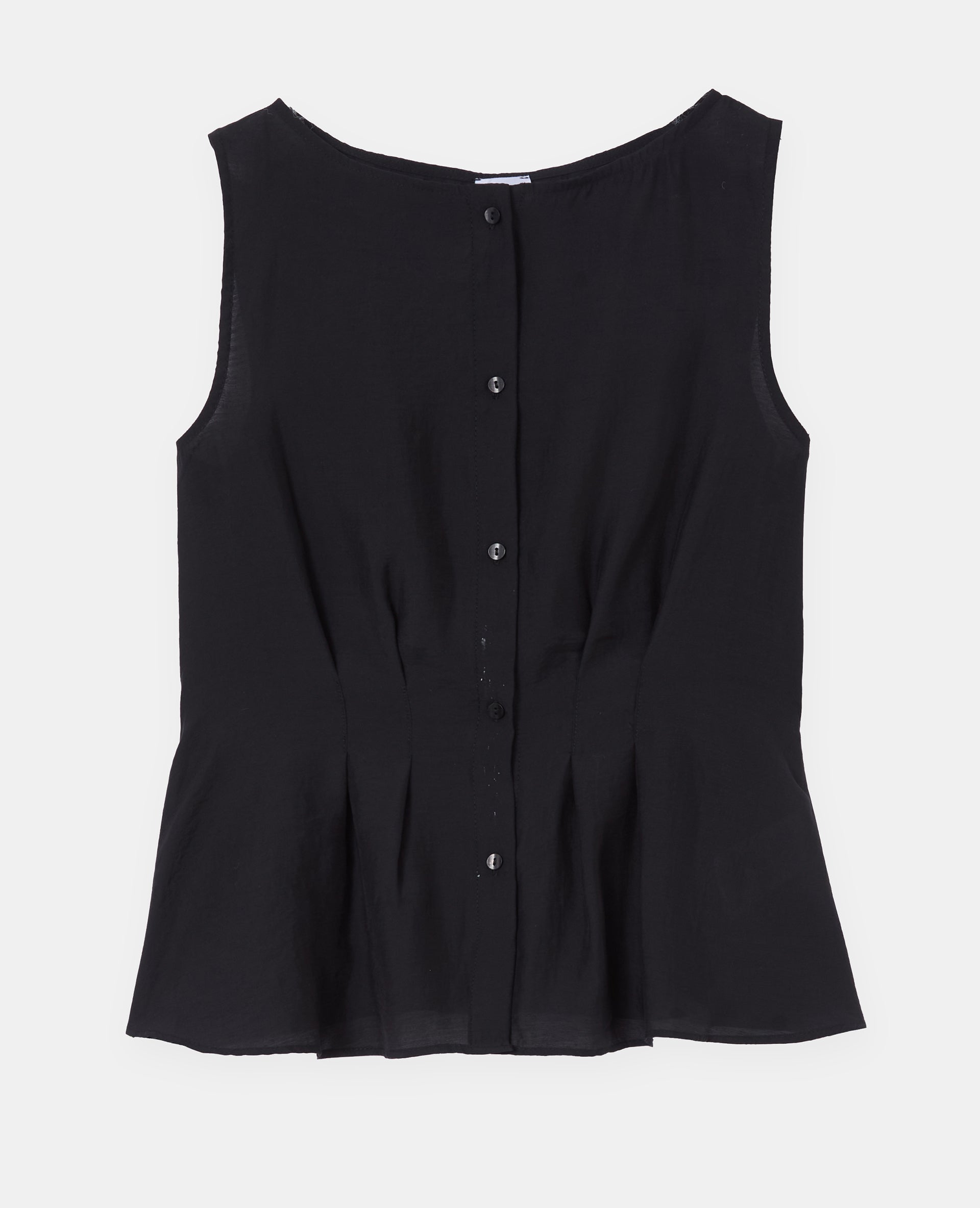 Top boutonné sans manches avec pinces