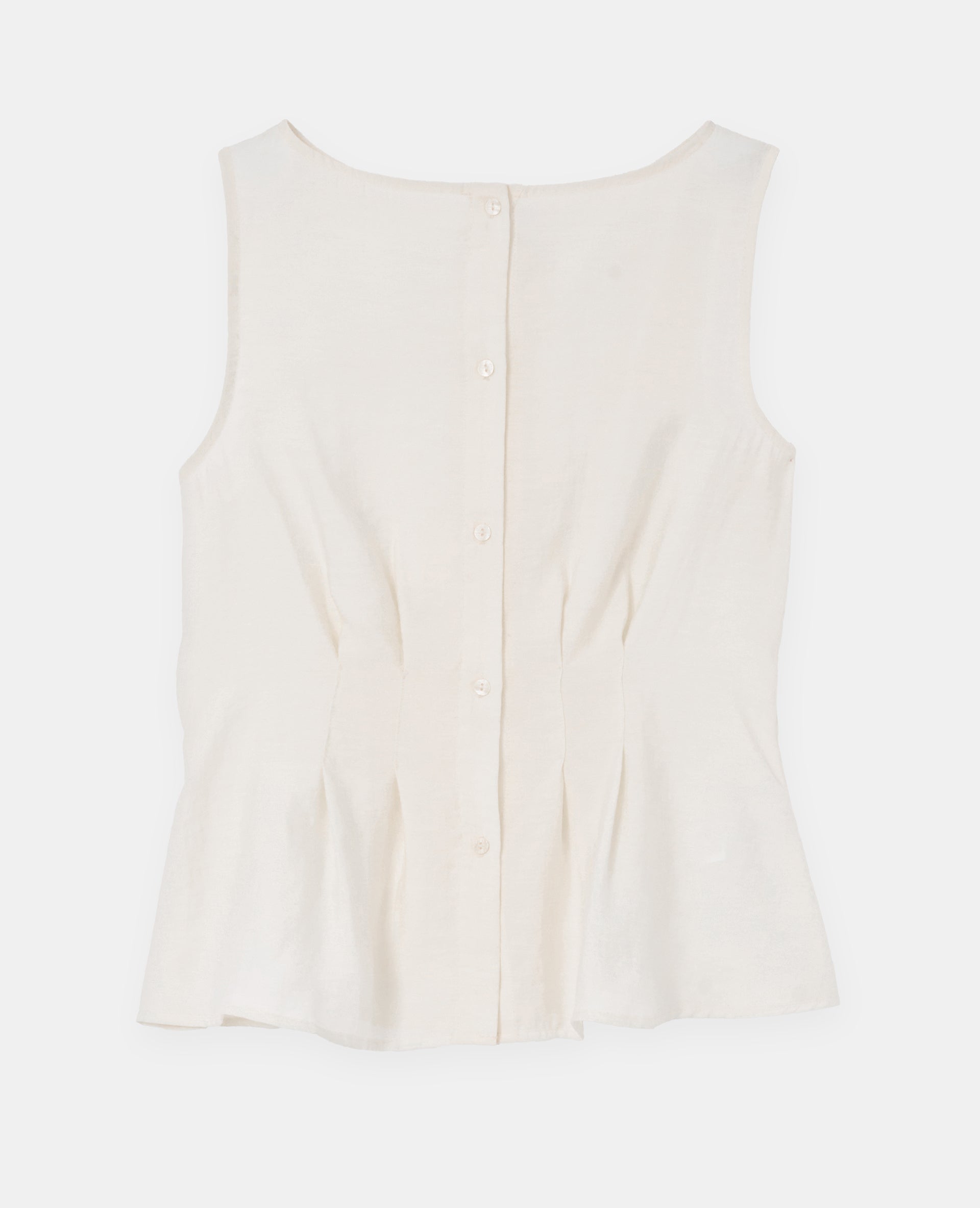 Top boutonné sans manches avec pinces