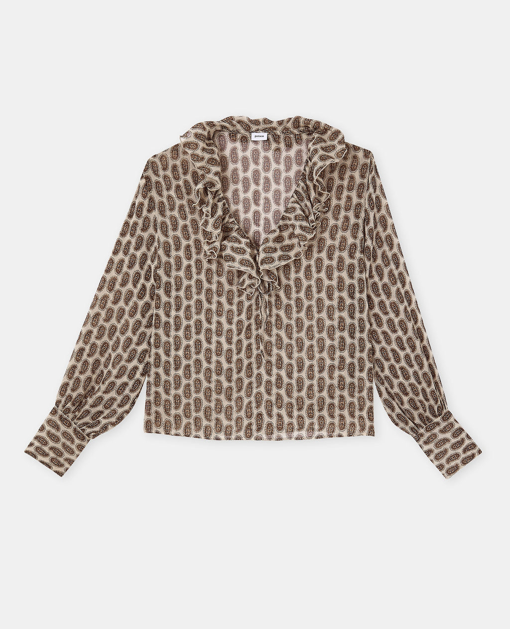 Blouse en voile avec volants motif cachemire