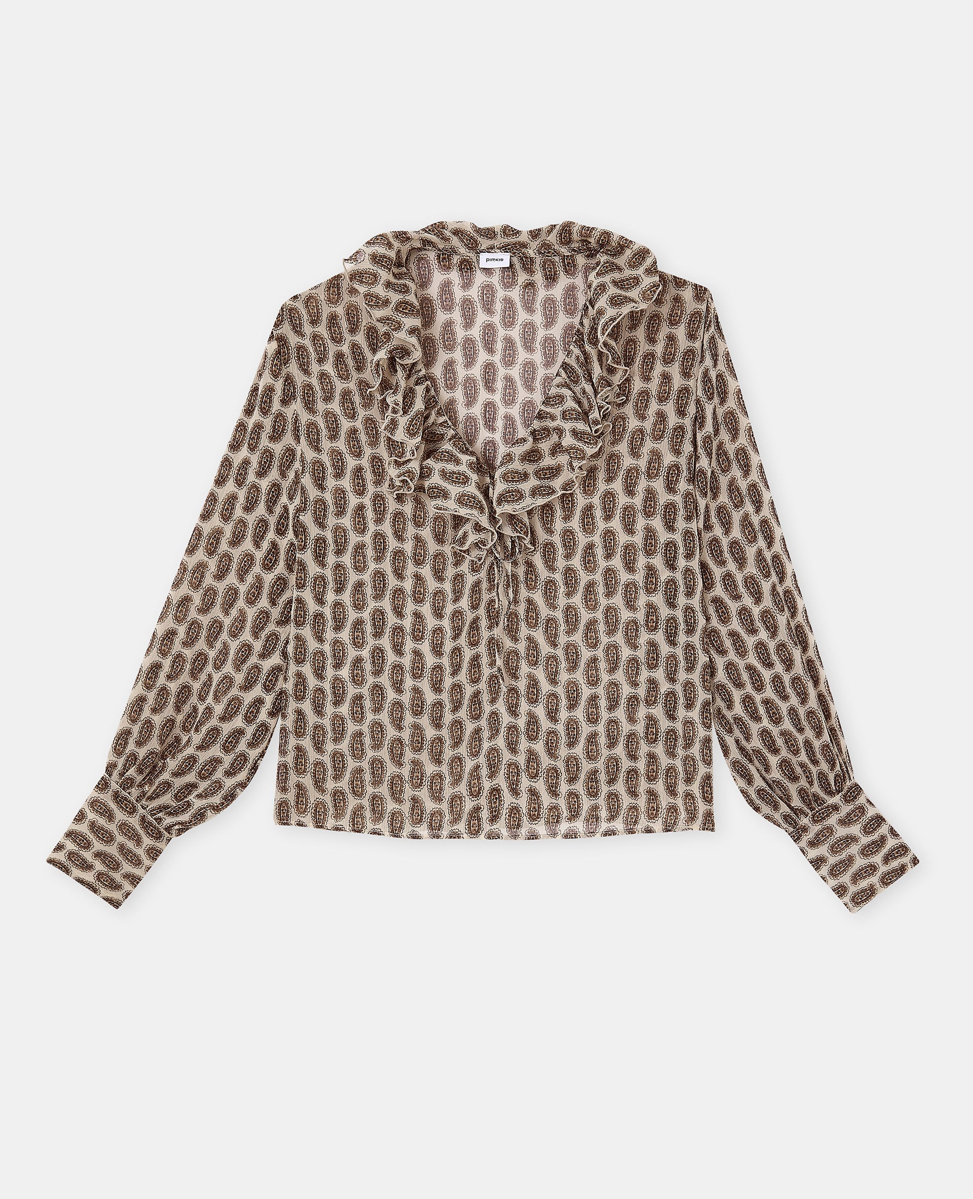 Blouse en voile avec volants motif cachemire