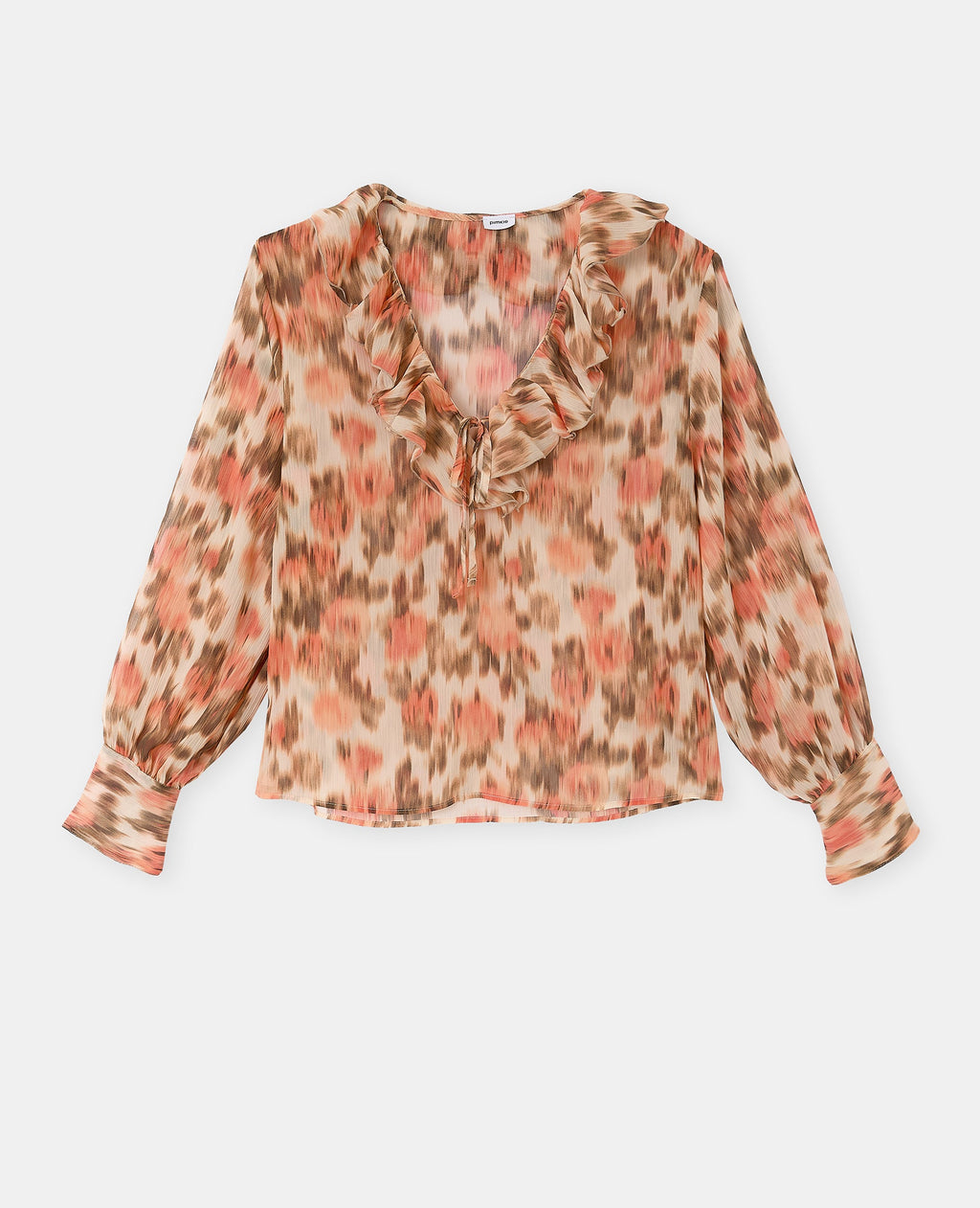 Blouse en voile avec motifs fleurs floues