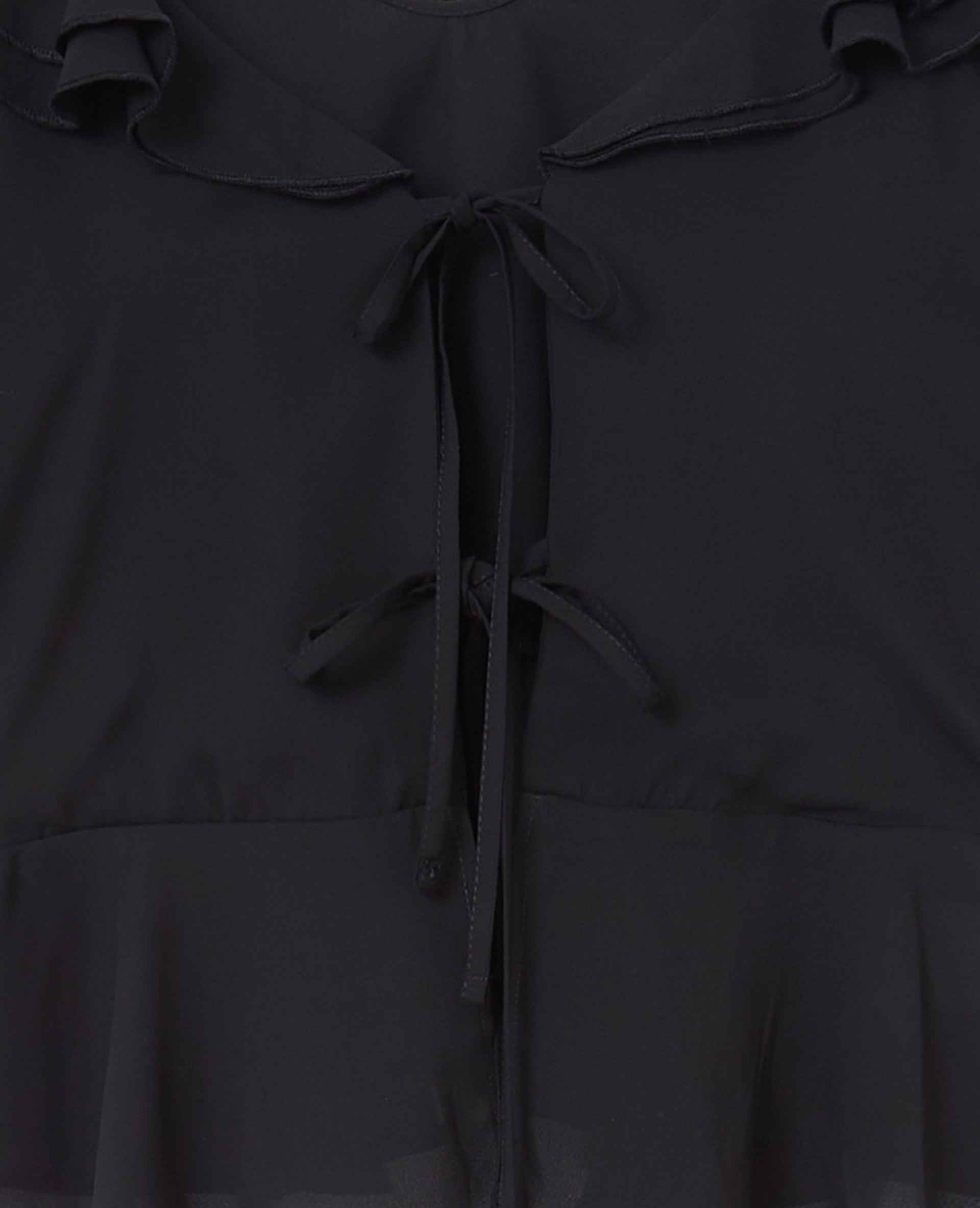 Blouse en voile avec volants et nouettes