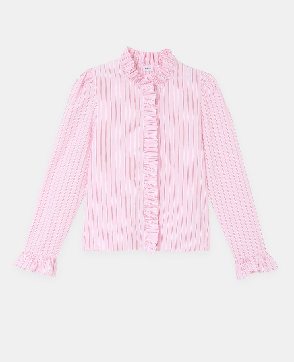 Chemise popeline rayée avec volants