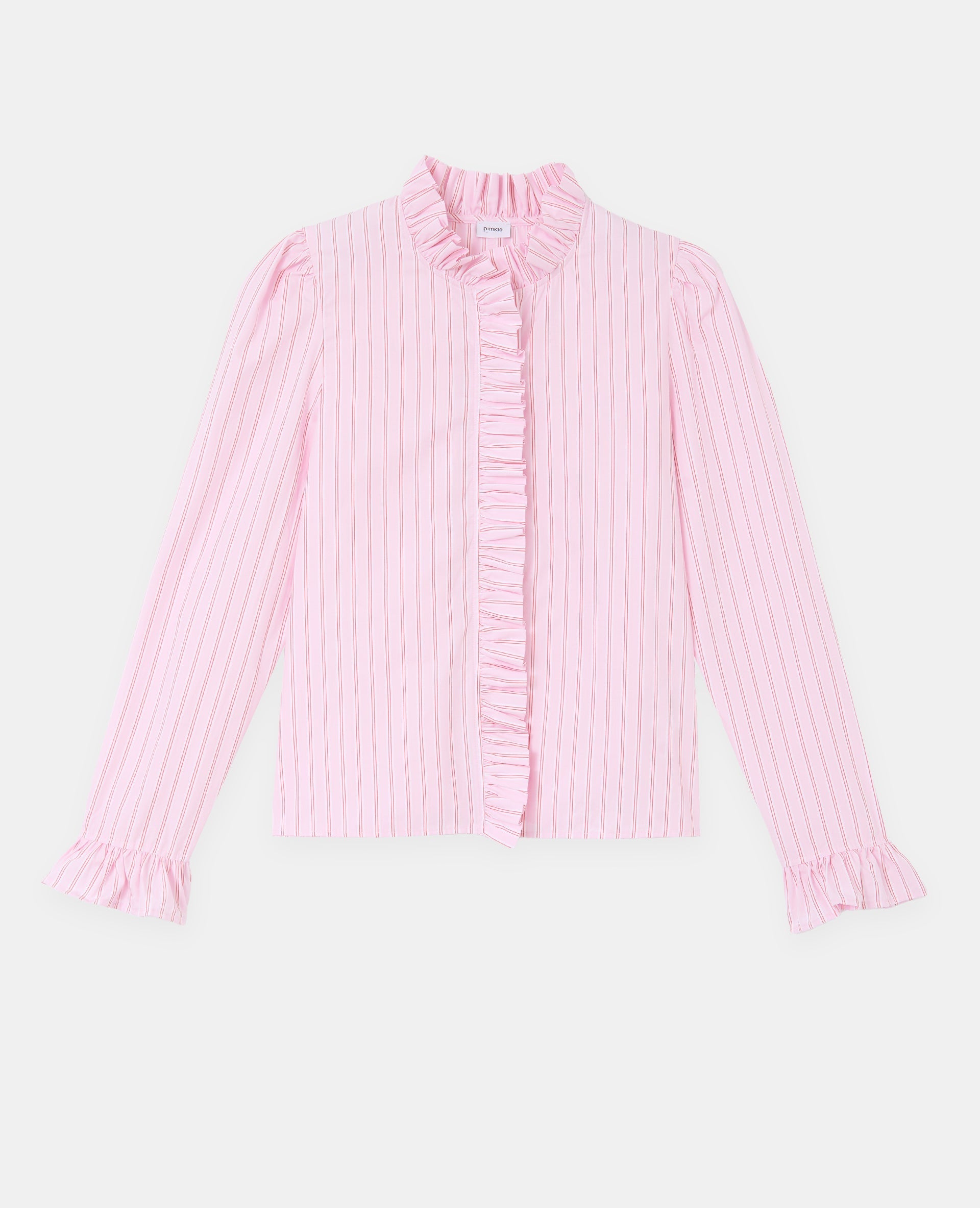 Chemise popeline rayée avec volants