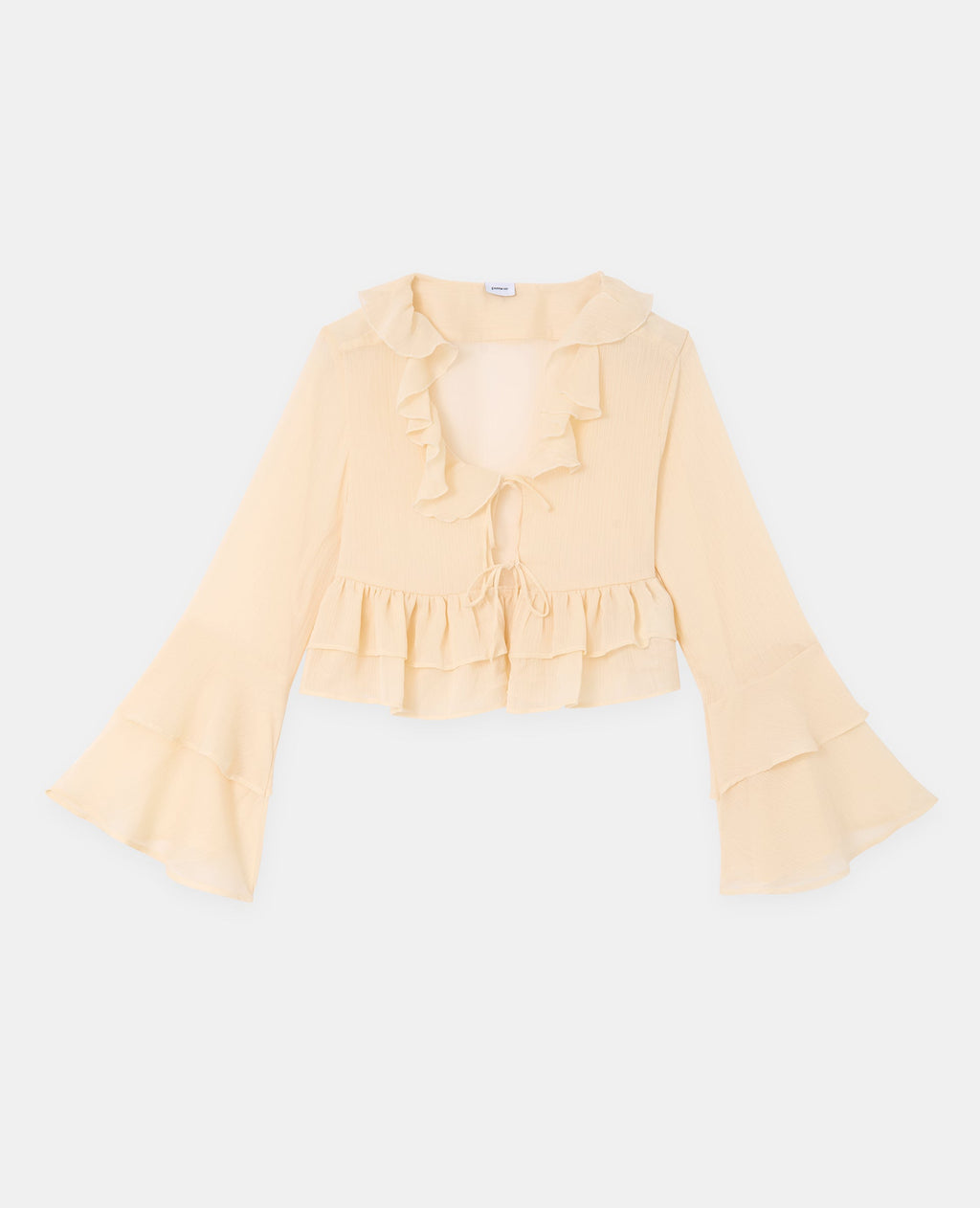 Blouse en voile avec volants et nouettes