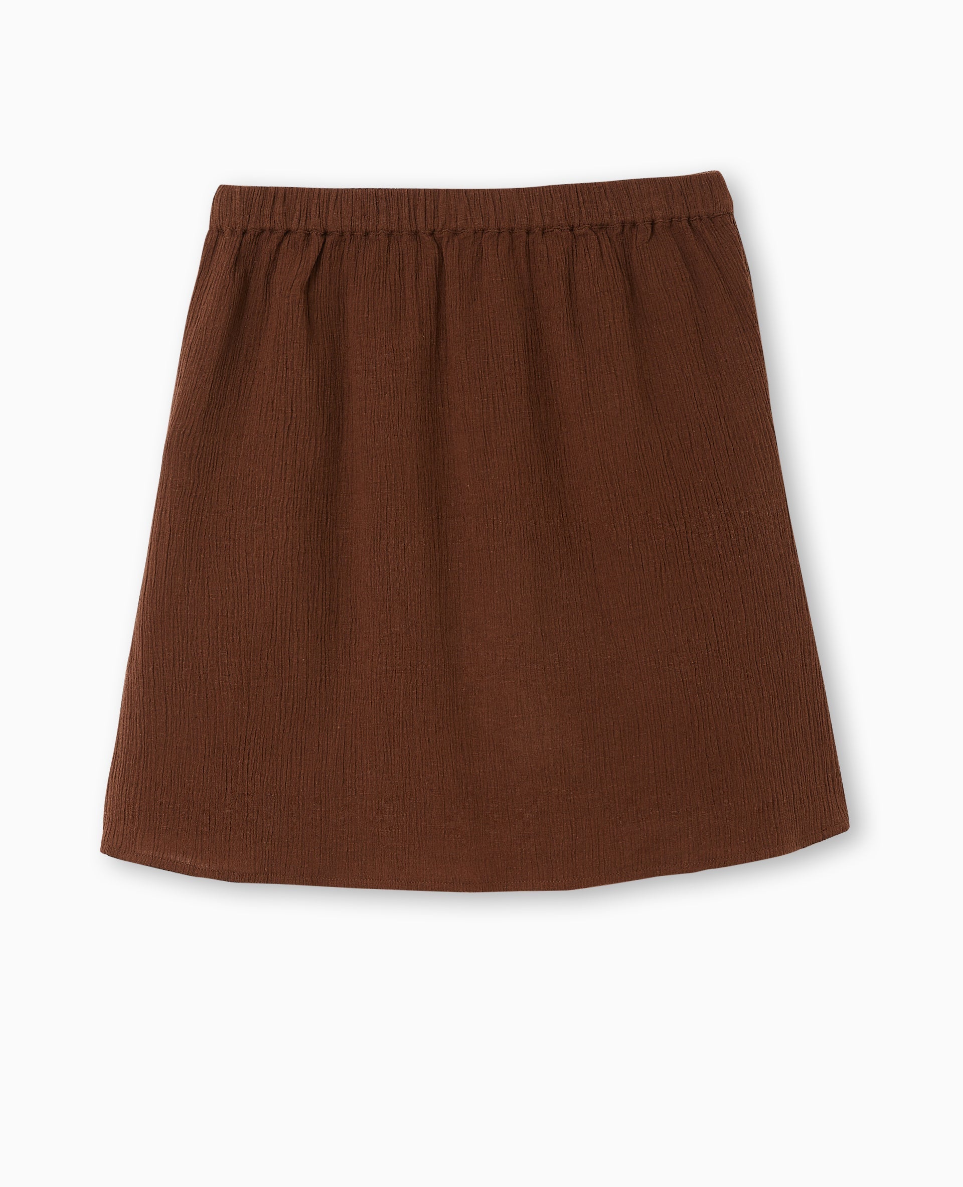 Jupe courte en tissu effet froissé