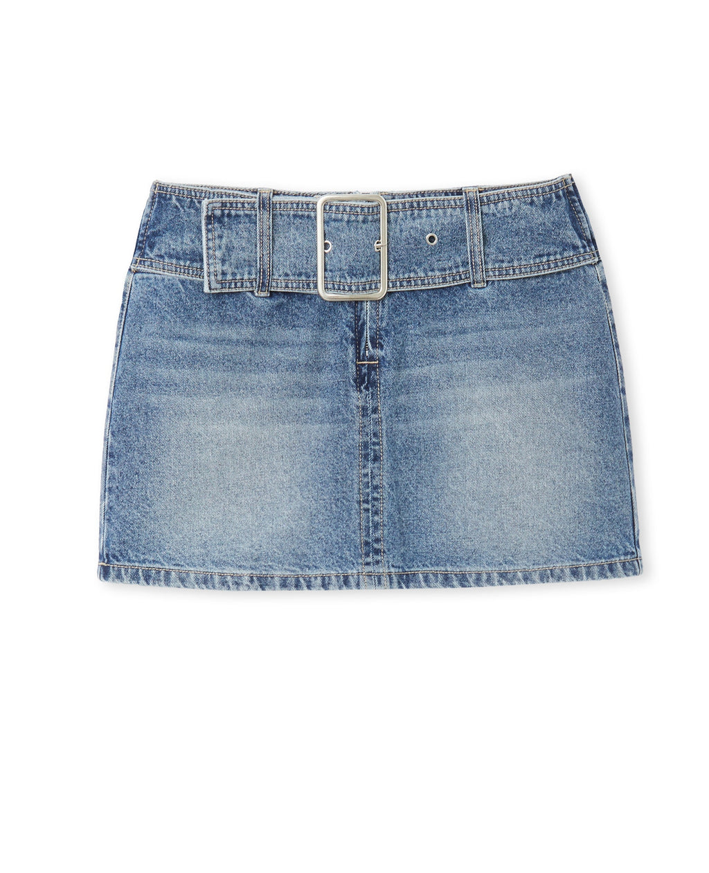 Mini jupe bandeau en jean avec ceinture large