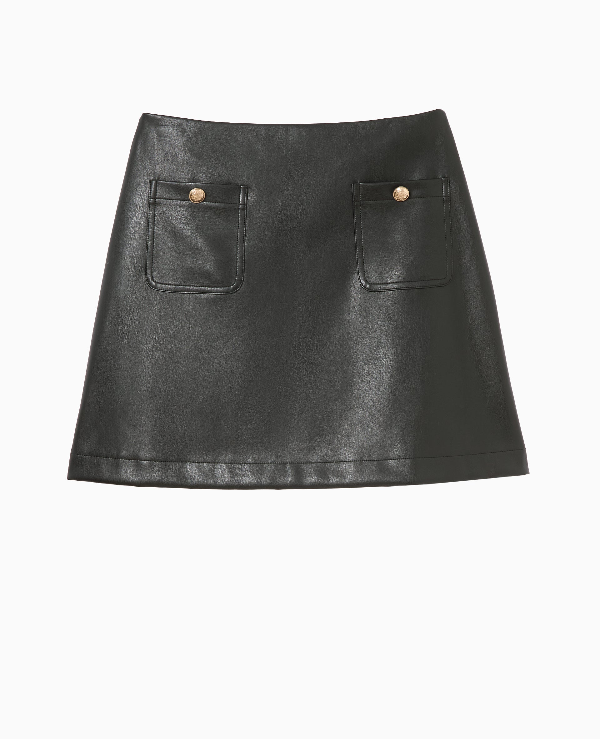 Mini-jupe en simili cuir avec poches