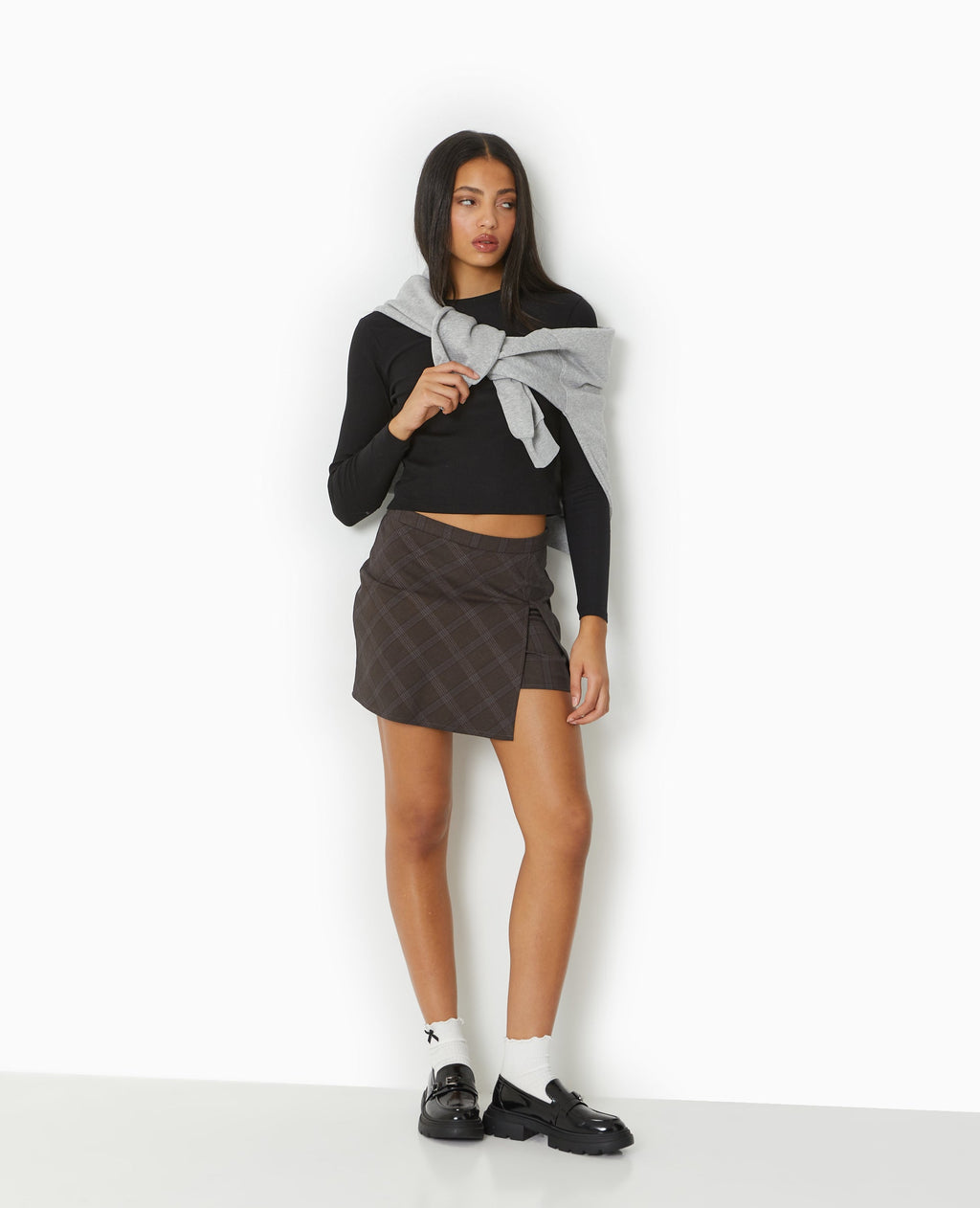 Jupe-short à carreaux