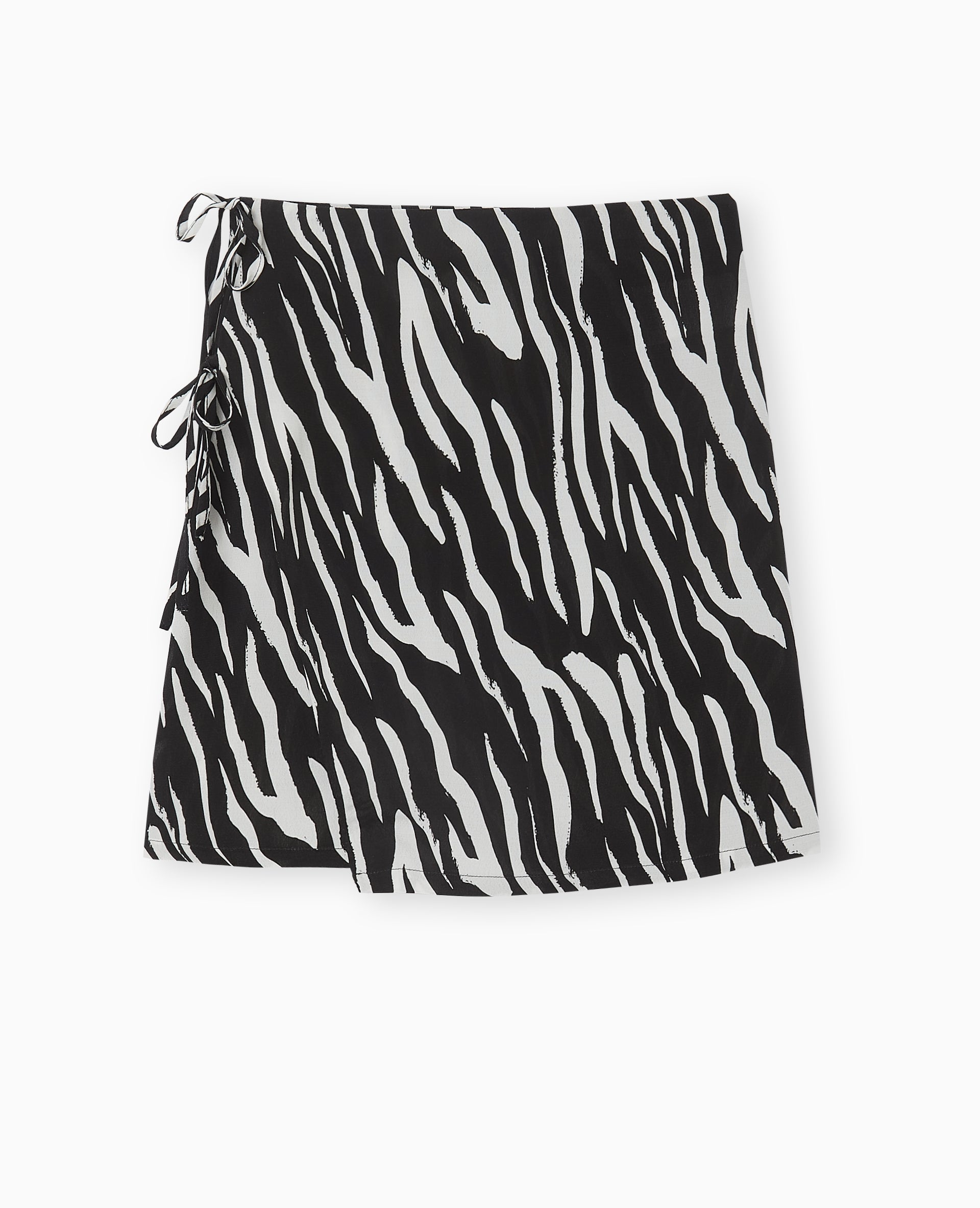 Jupe courte portefeuille motif zèbre