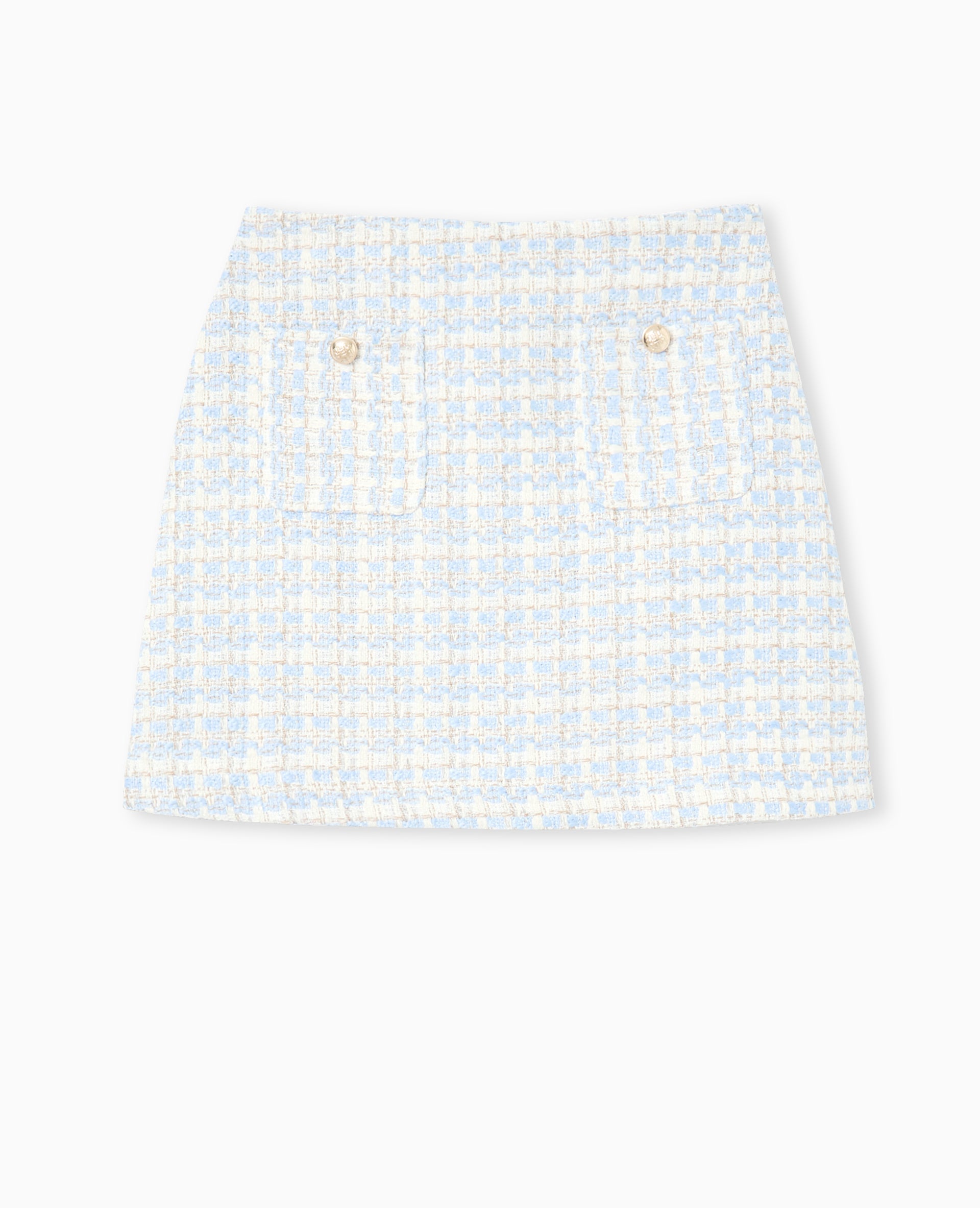 Jupe trapèze courte en tweed