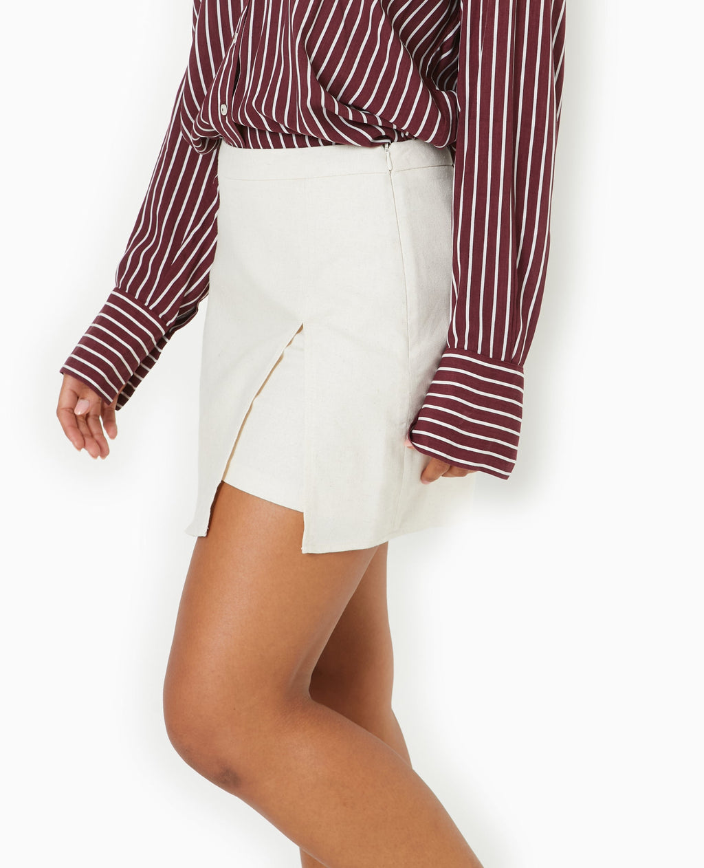 Jupe-short en tissu avec lin
